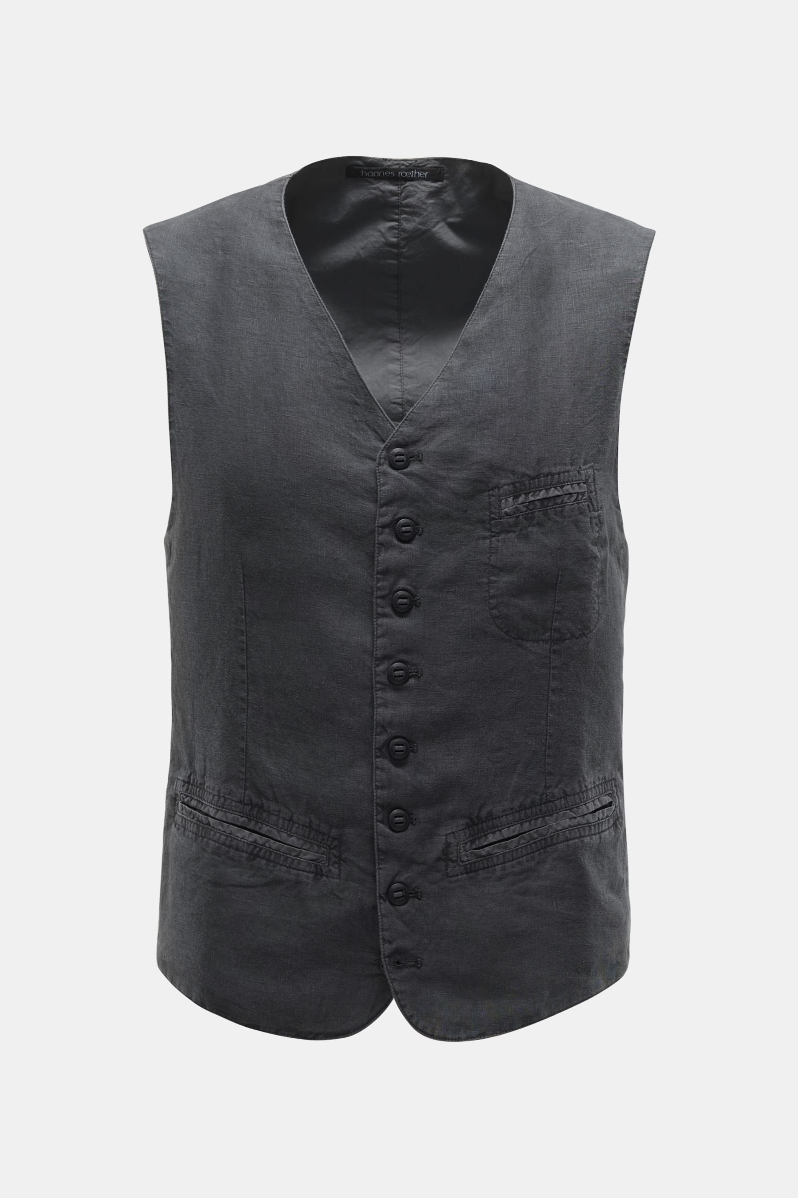 Linen waistcoat 'Be26ver.601' dark grey