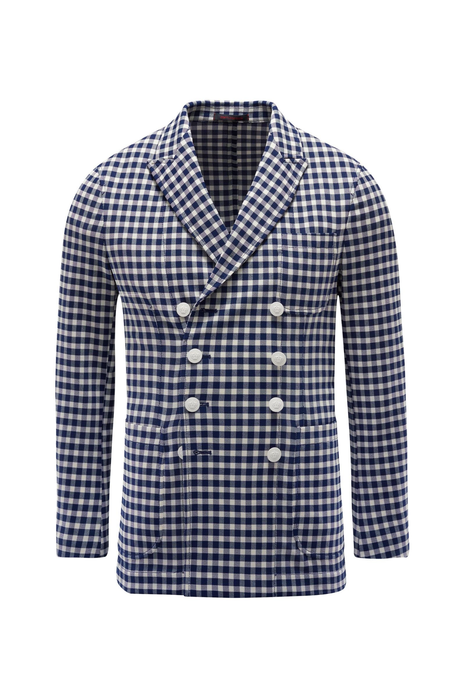 Smart-casual jacket 'Ziggy' blue/white checked