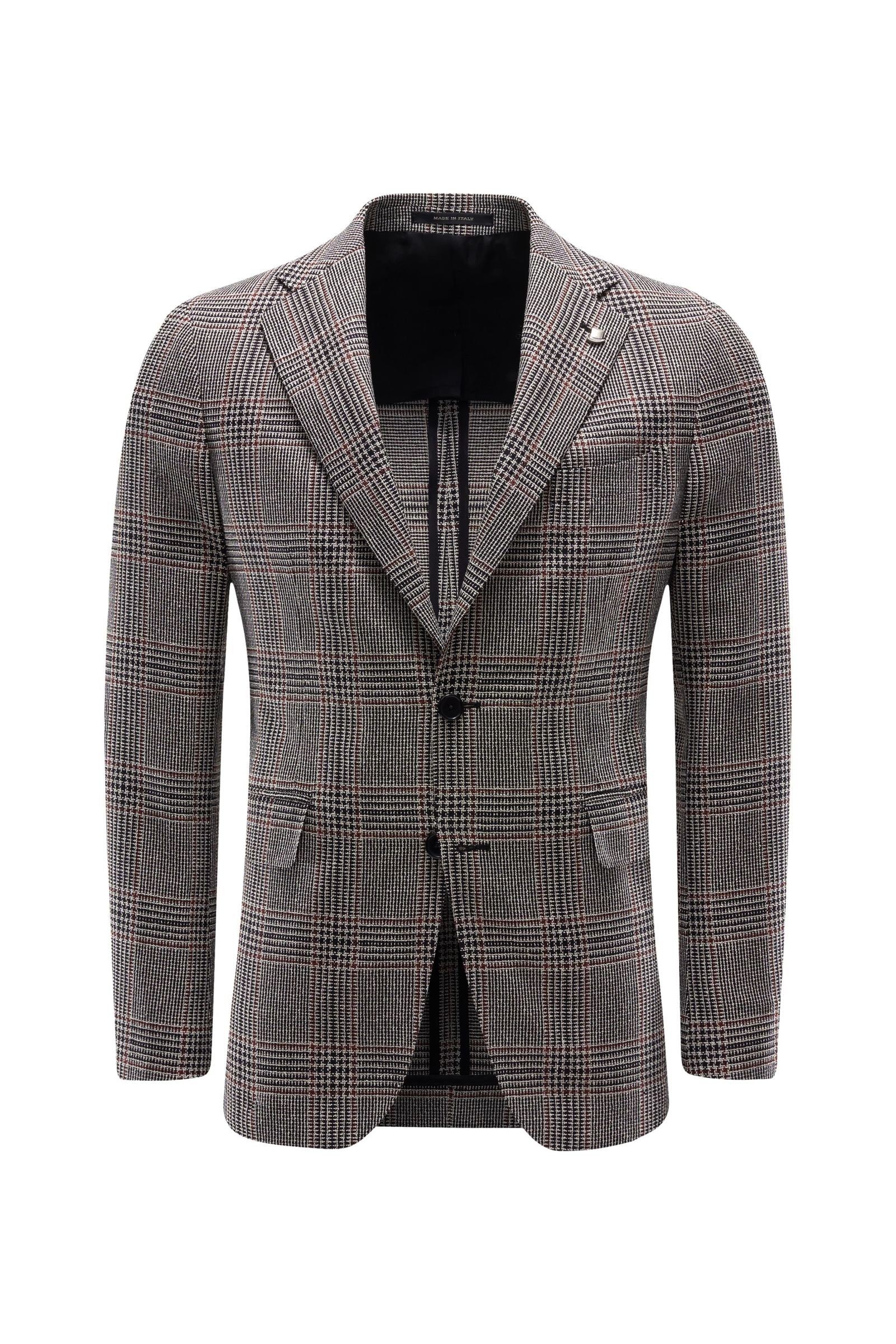 Smart-casual jacket black/brown checked