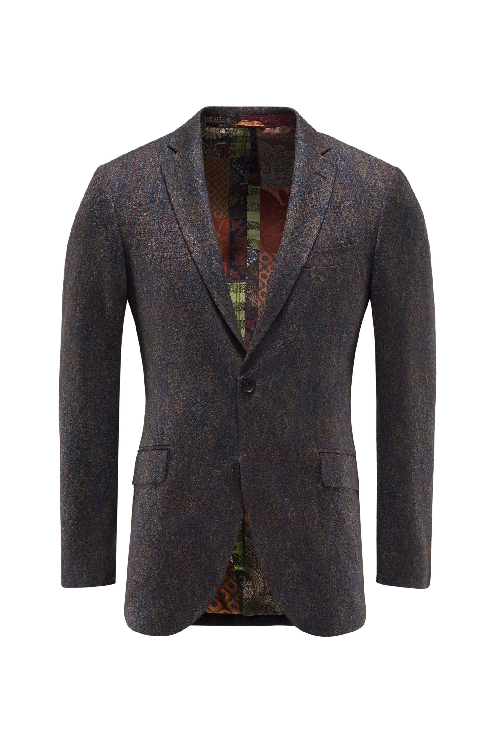 Smart-casual jacket blue-grey patterned