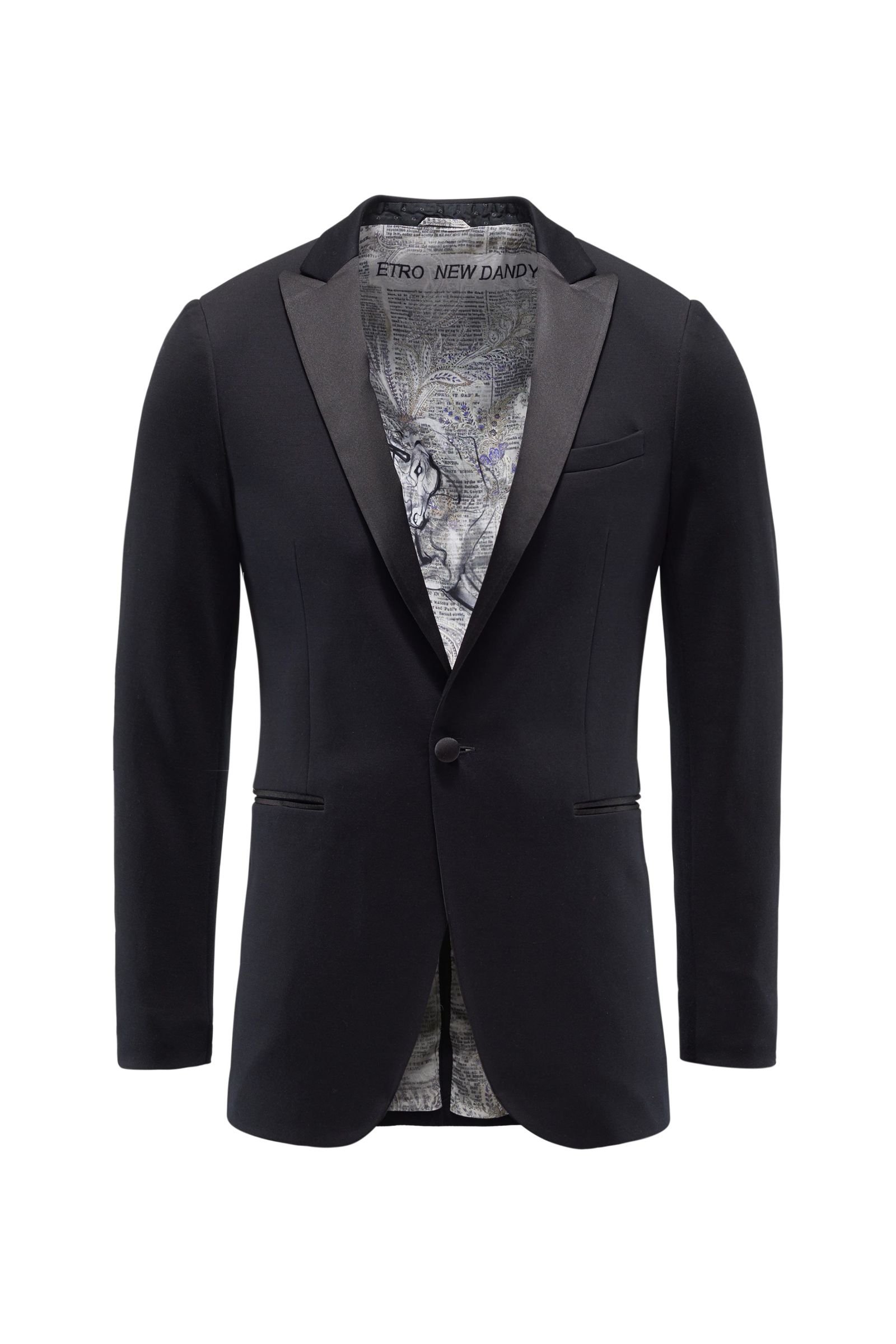Jersey tuxedo jacket black