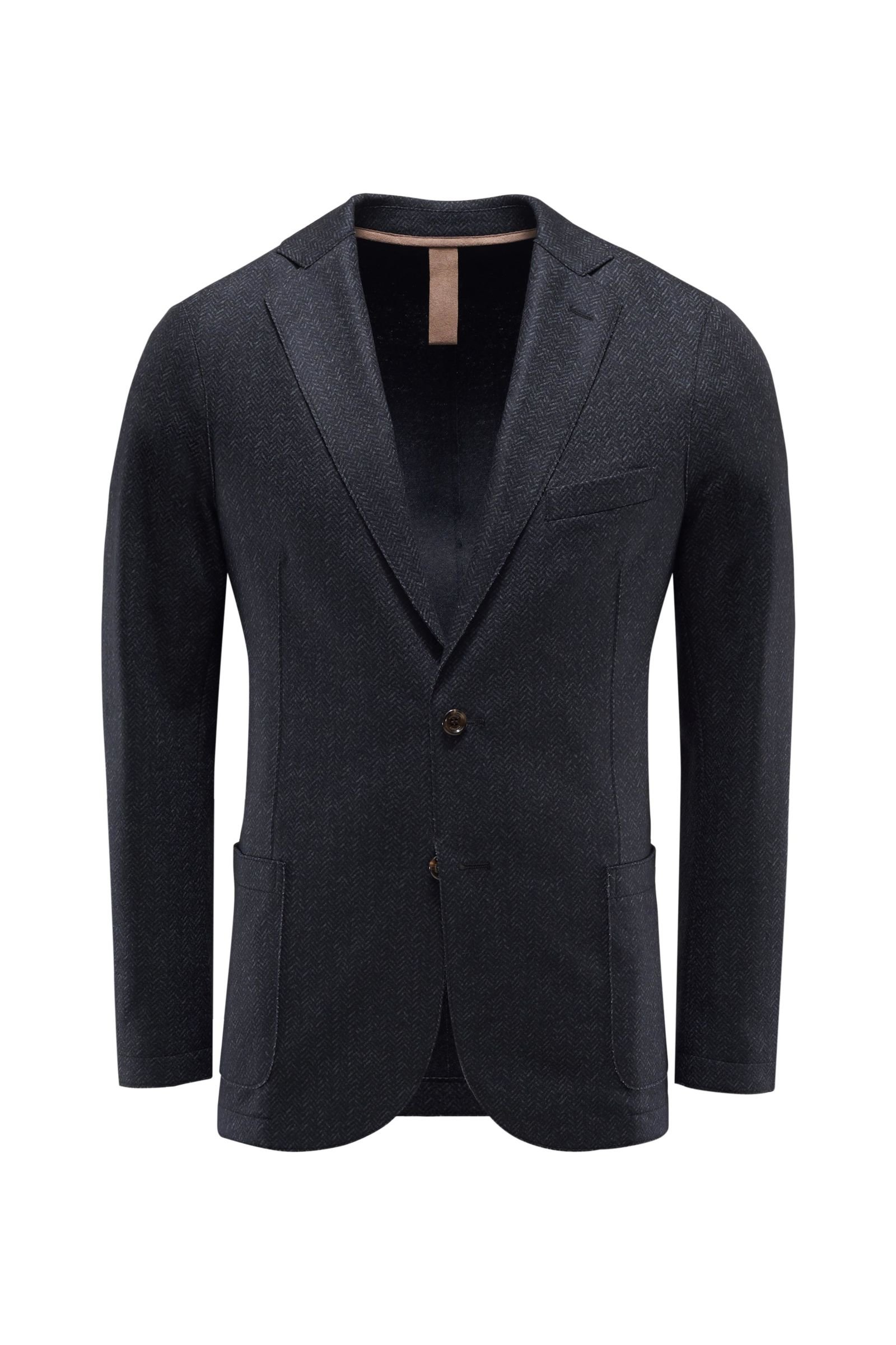 Jersey smart-casual jacket anthracite patterned