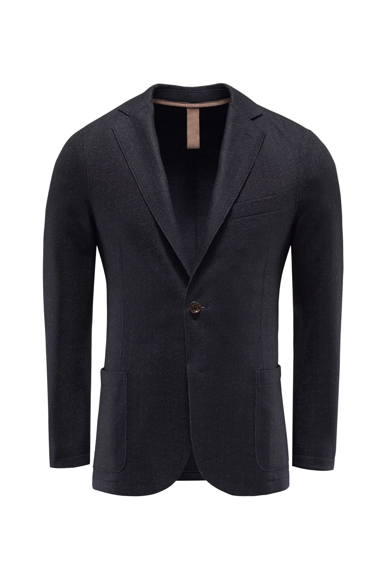 Jersey smart-casual jacket dark brown patterned