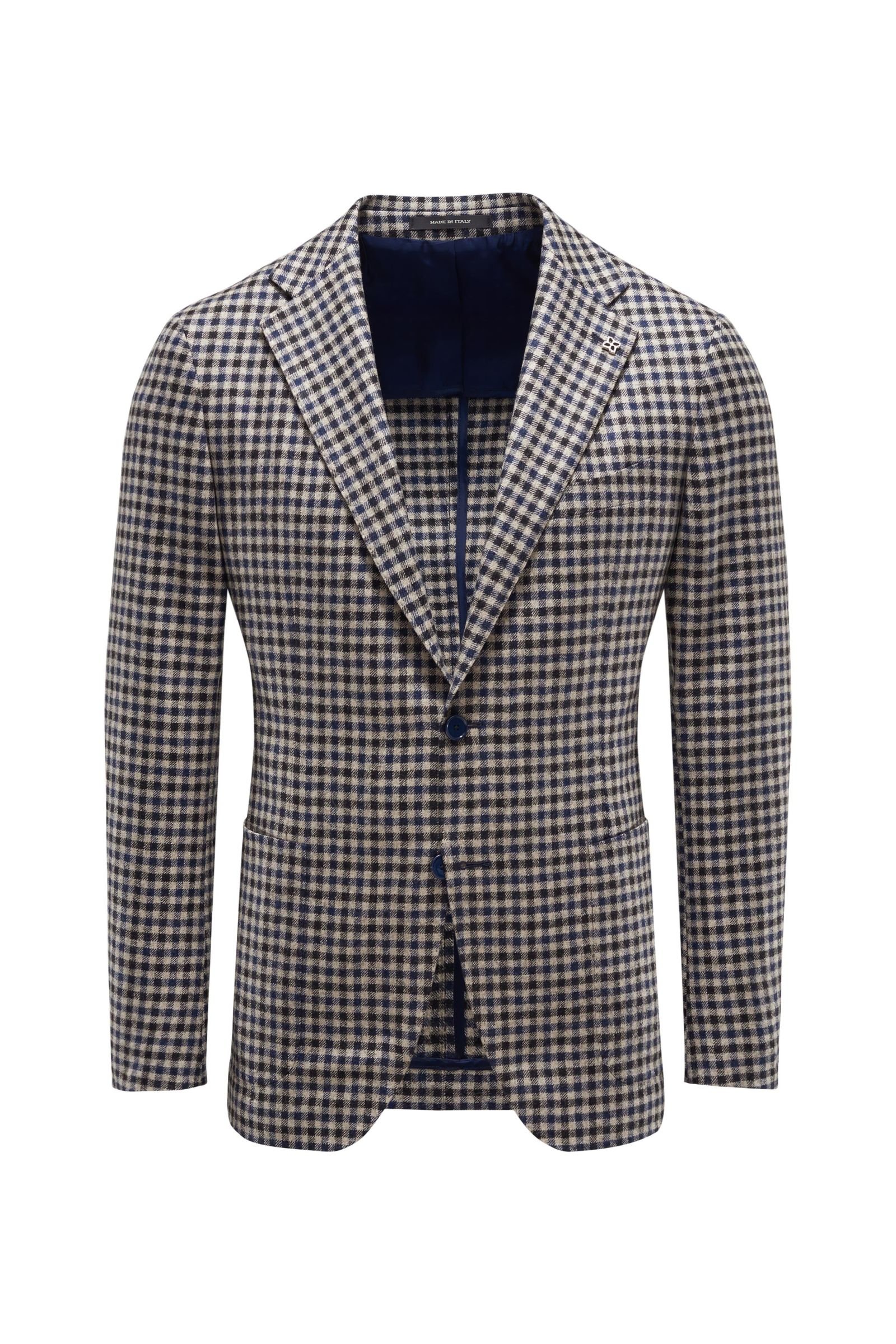 Smart-casual jacket beige/navy checked