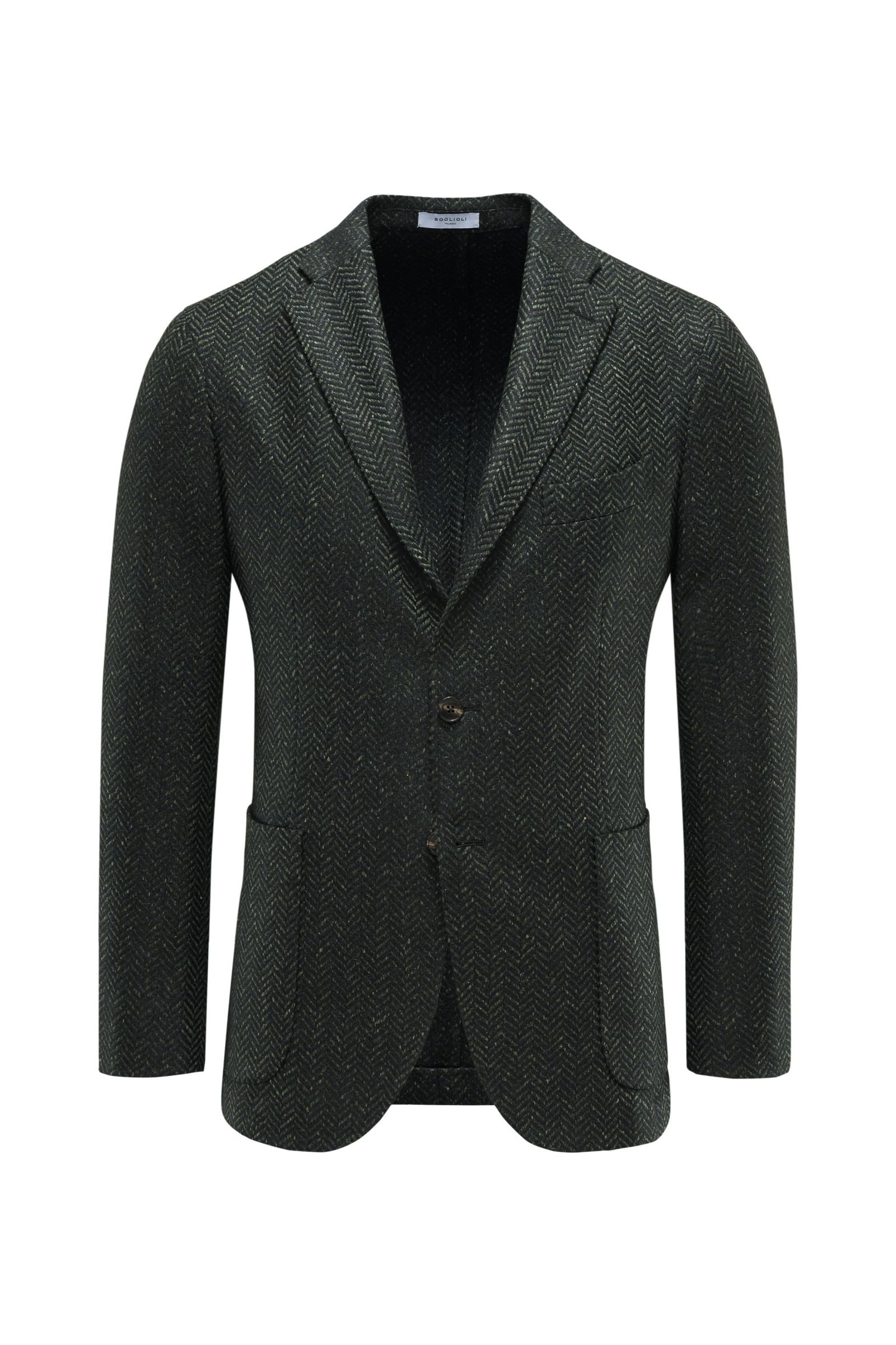 Smart-casual jacket dark green patterned