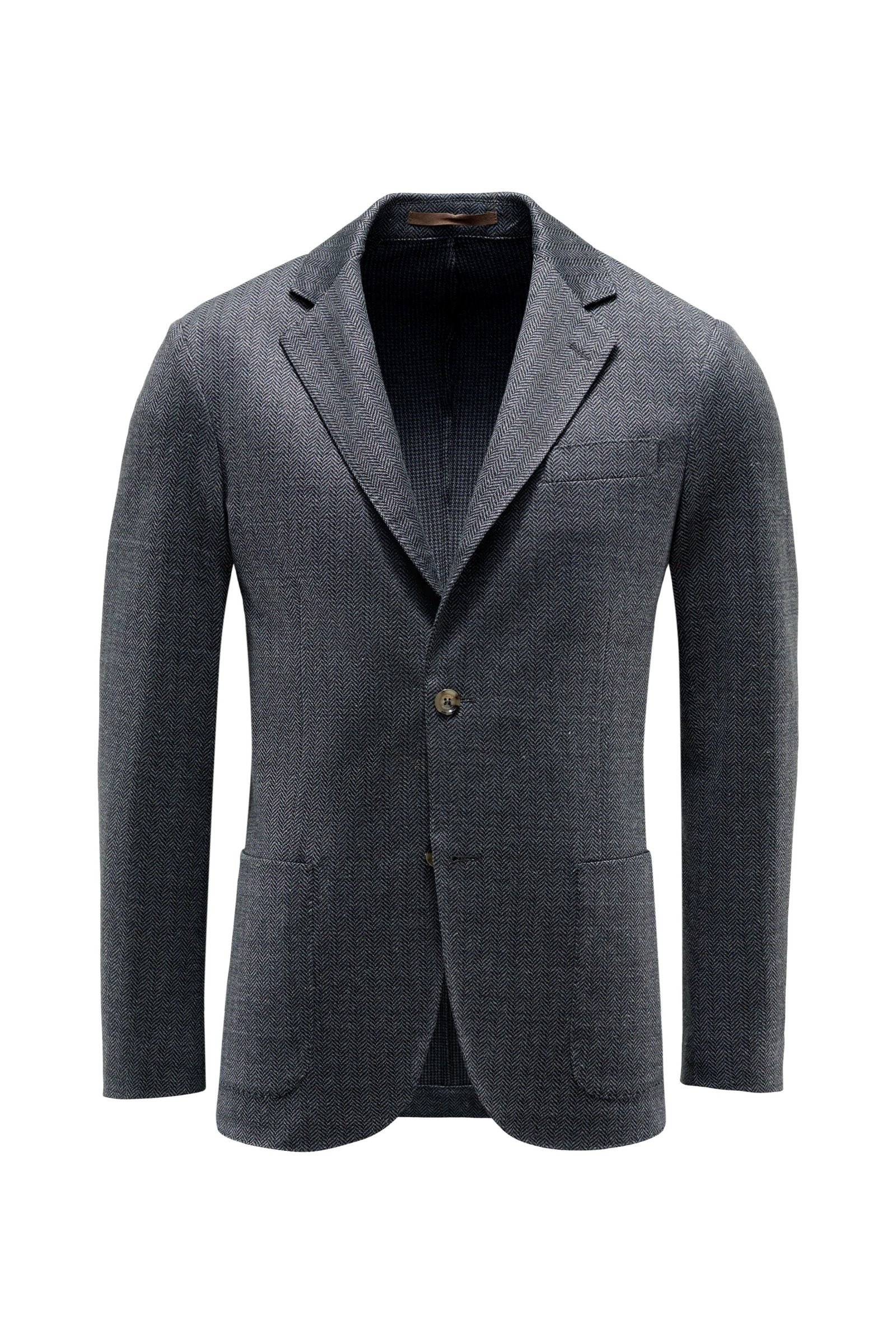 Jersey smart-casual jacket grey patterned