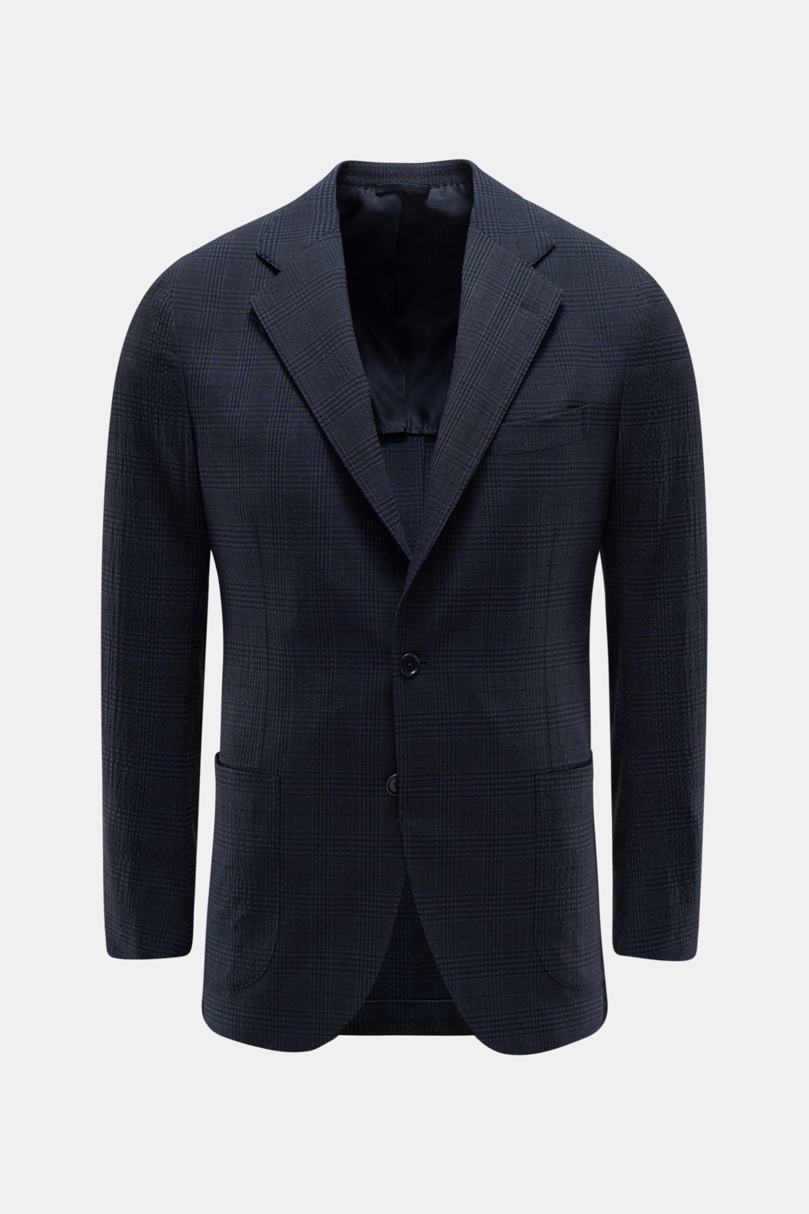 Seersucker smart-casual jacket 'Posillipo' navy/black checked