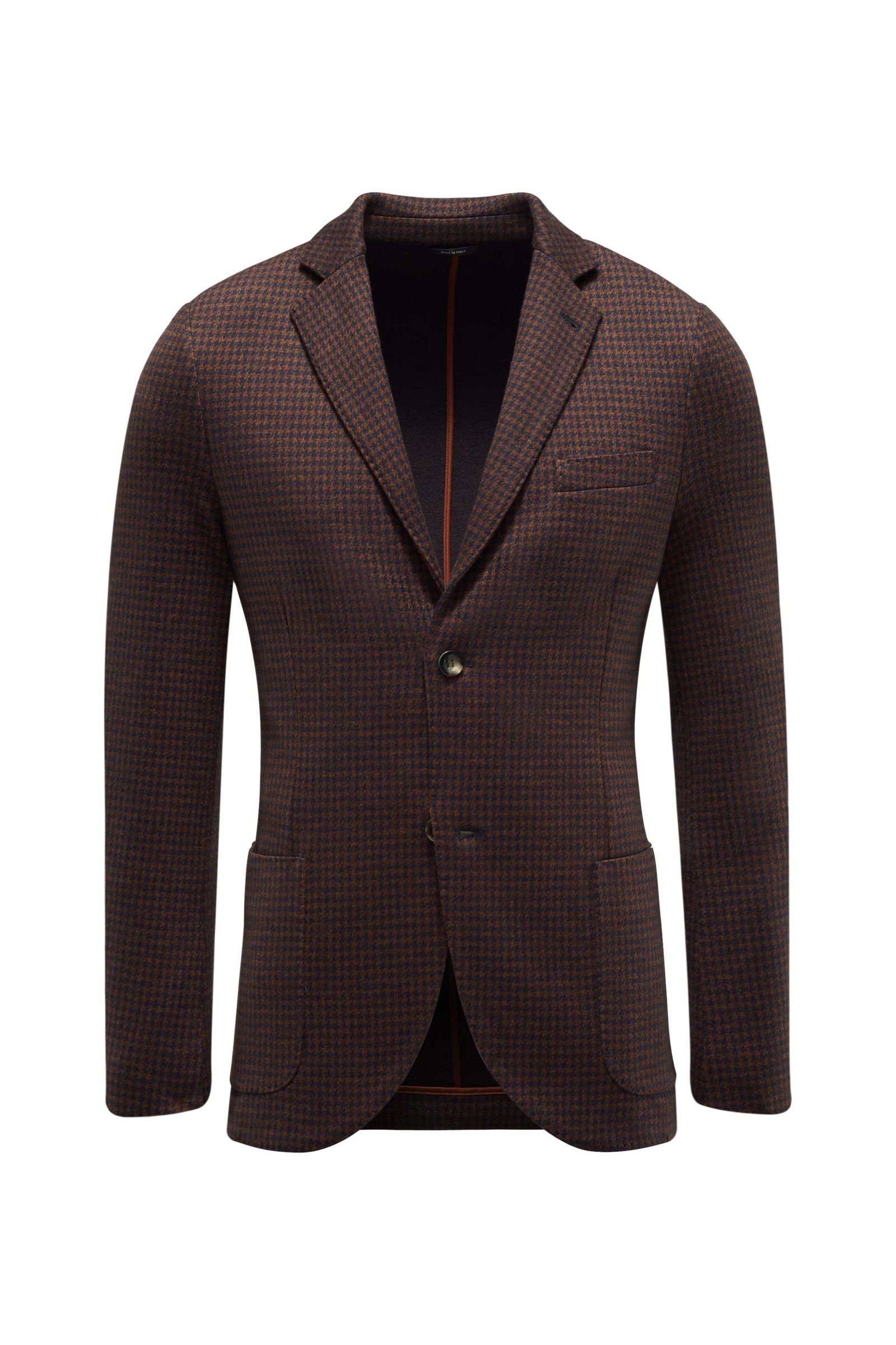 Jersey jacket 'Cash' brown/navy patterned