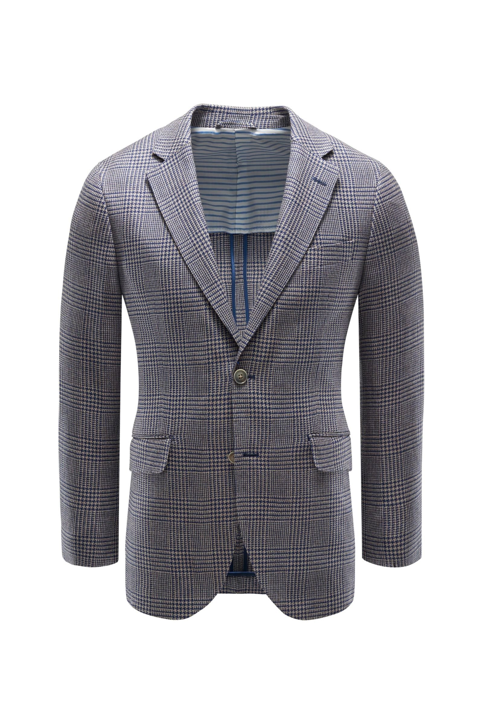 Smart-casual jacket dark blue/beige checked