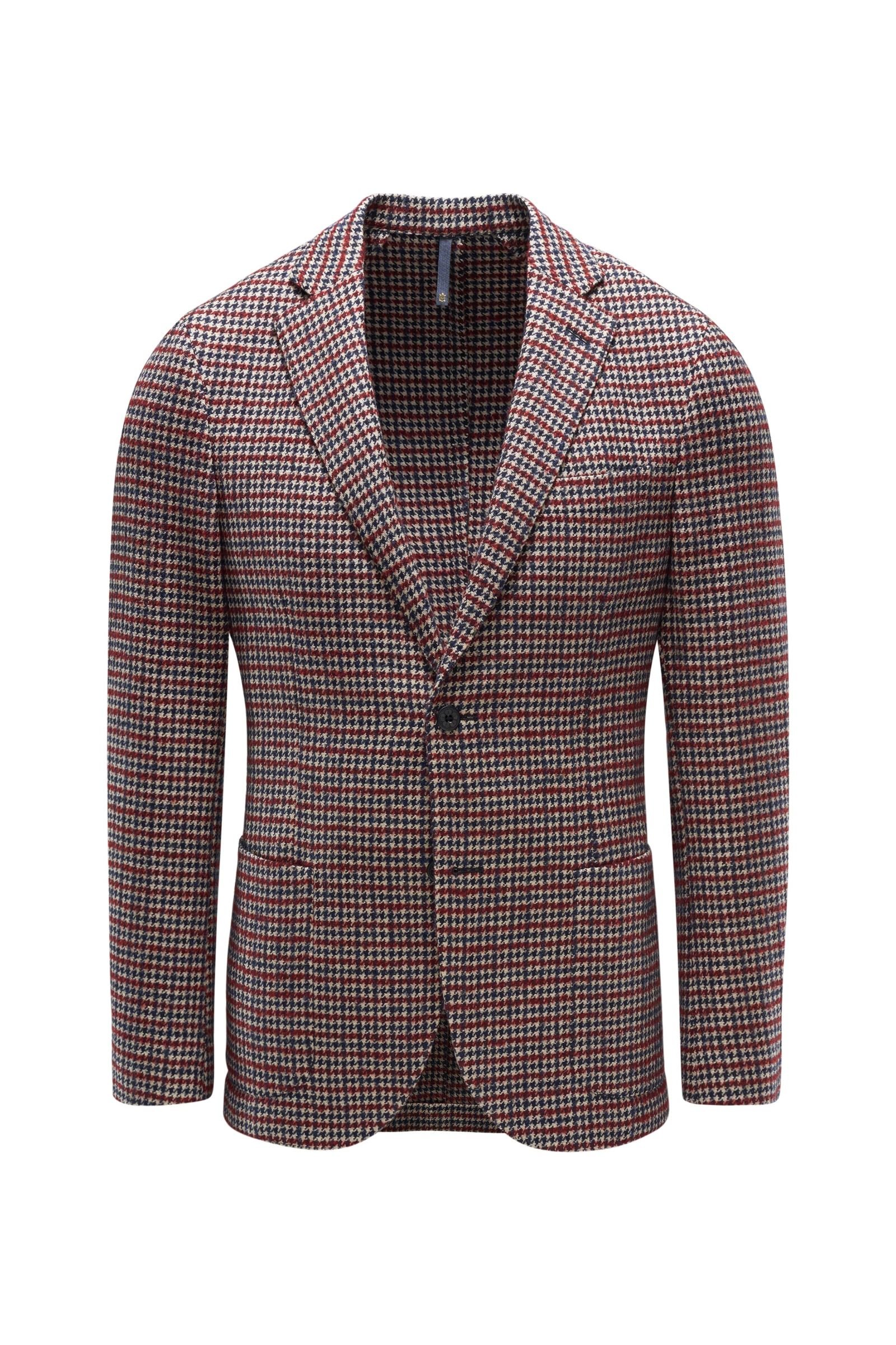 Smart-casual jacket burgundy/navy checked