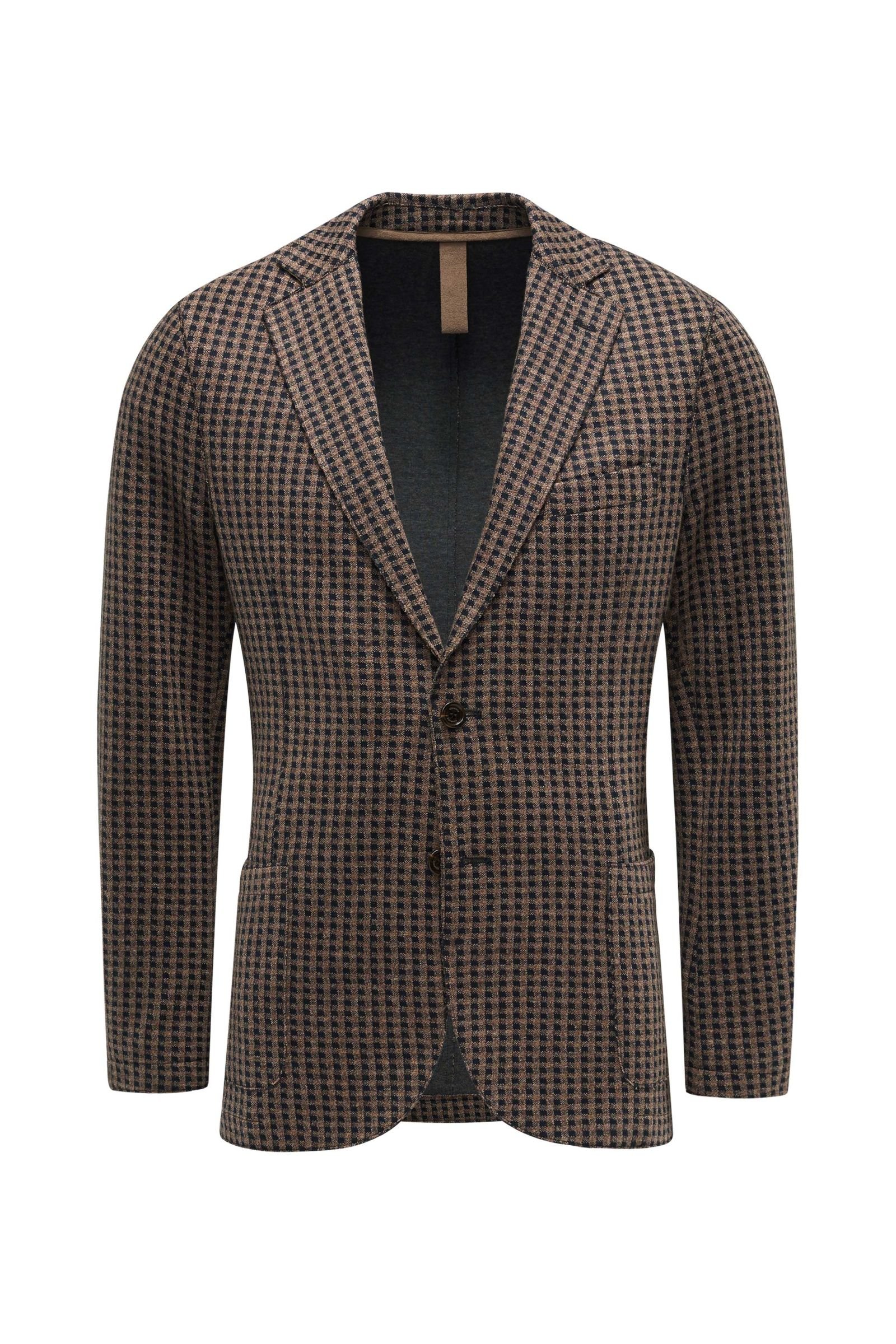 Jersey smart-casual jacket brown/navy checked