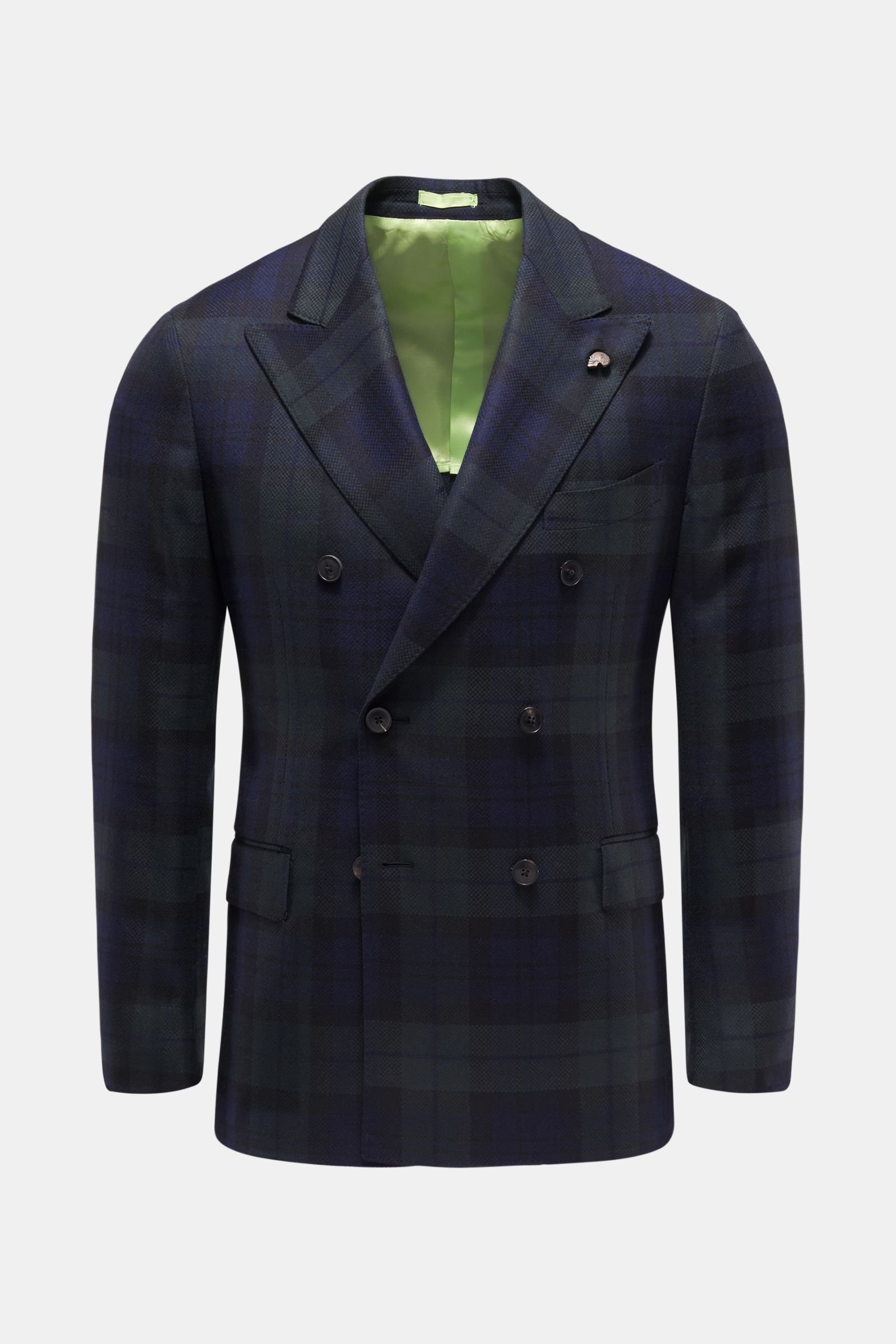 Smart-casual jacket navy/dark green checked