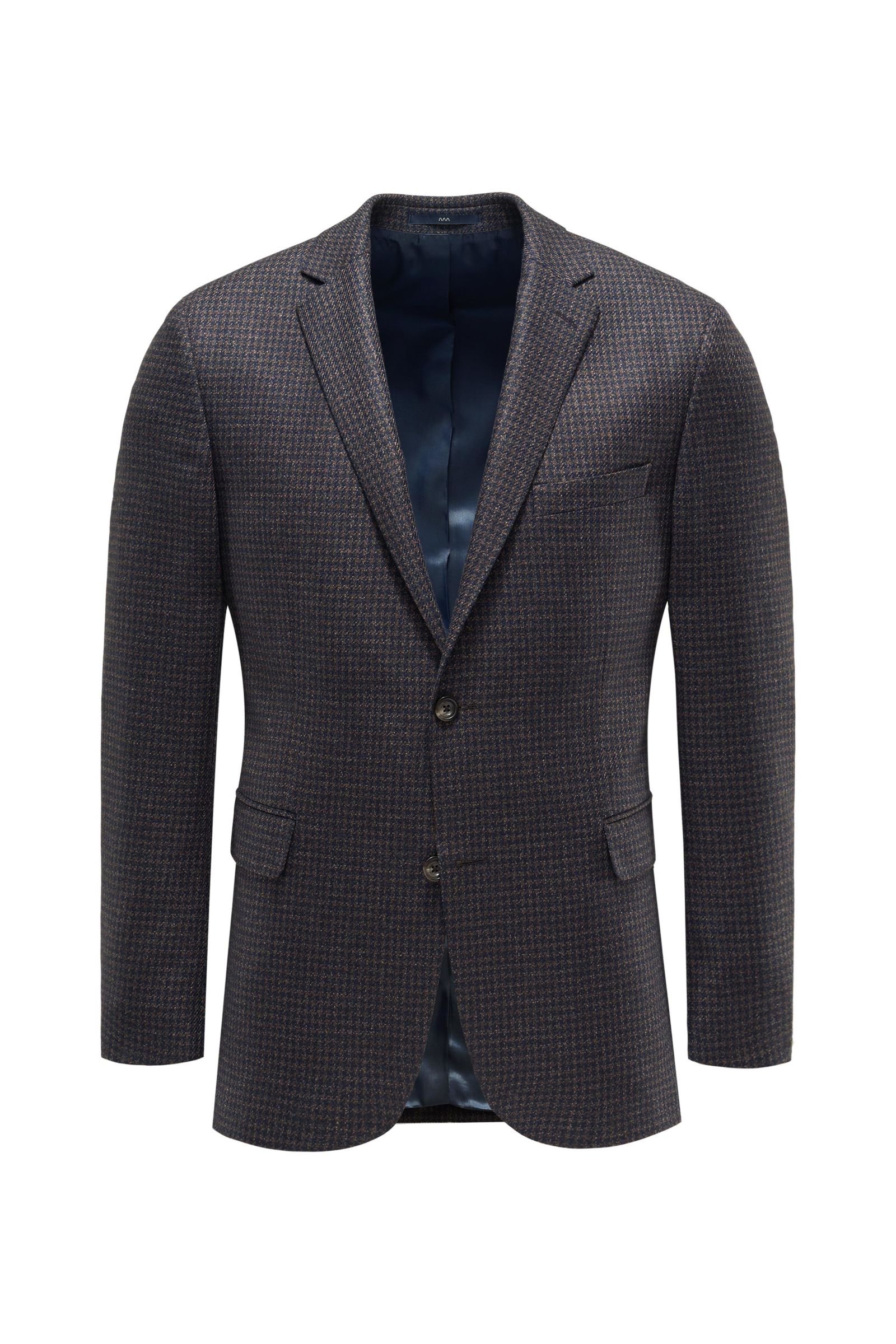 Smart-casual jacket 'Sean' navy/brown checked