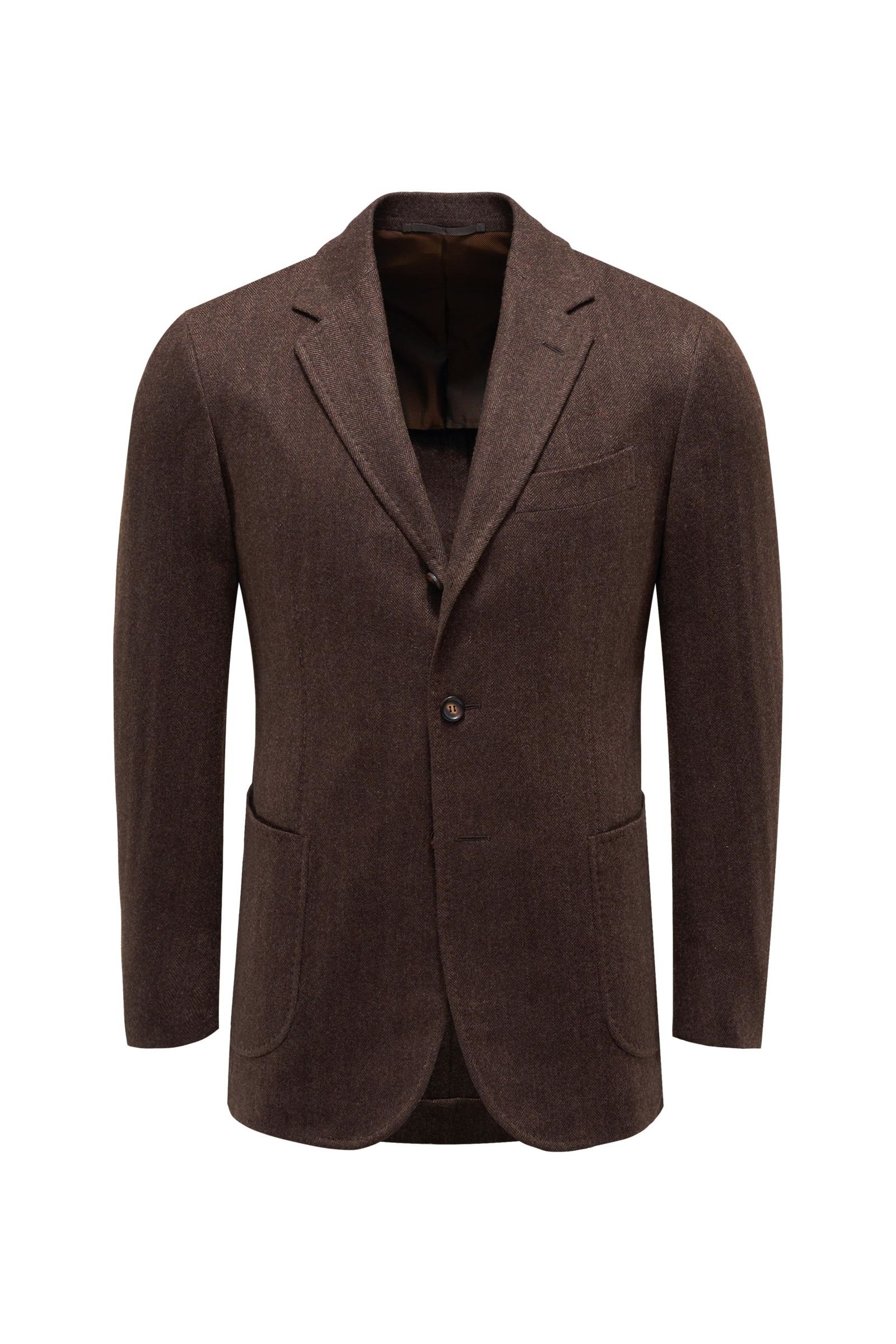 Cashmere smart-casual jacket 'Vincenzo' dark brown patterned
