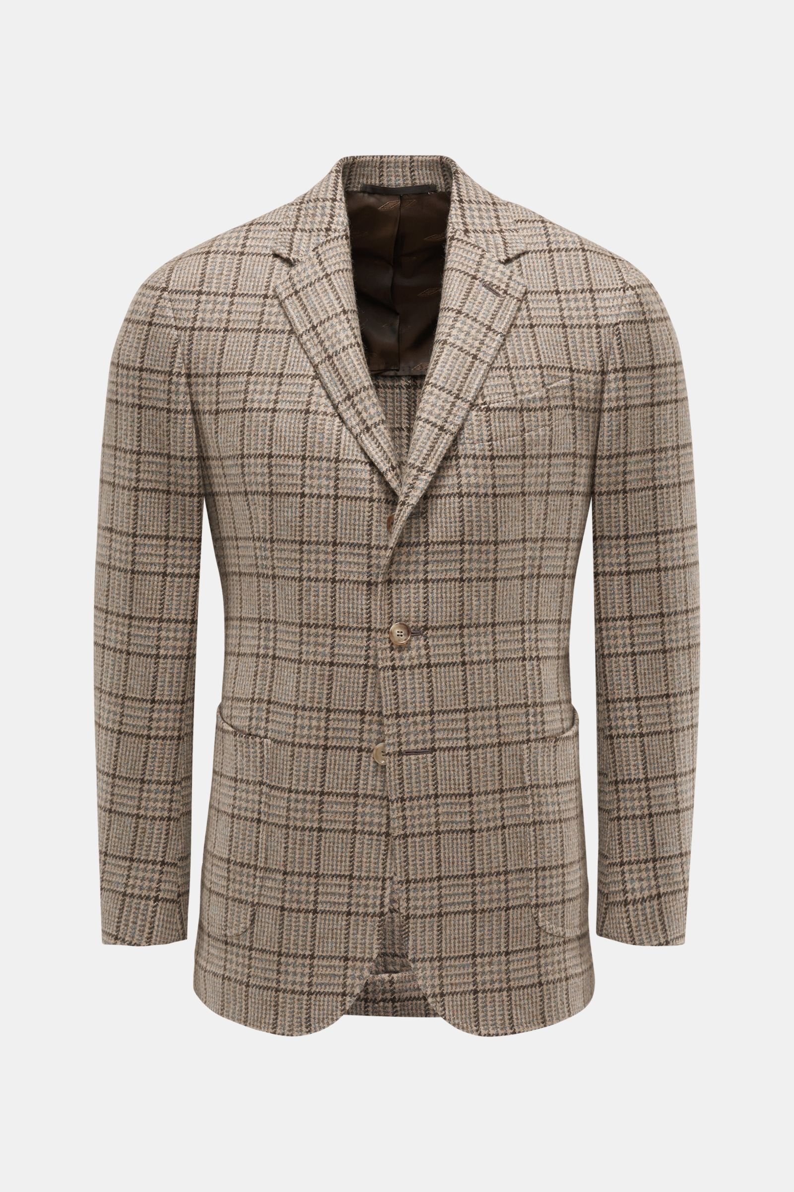 STILE LATINO smart-casual jacket 'Vincenzo' light brown checked 