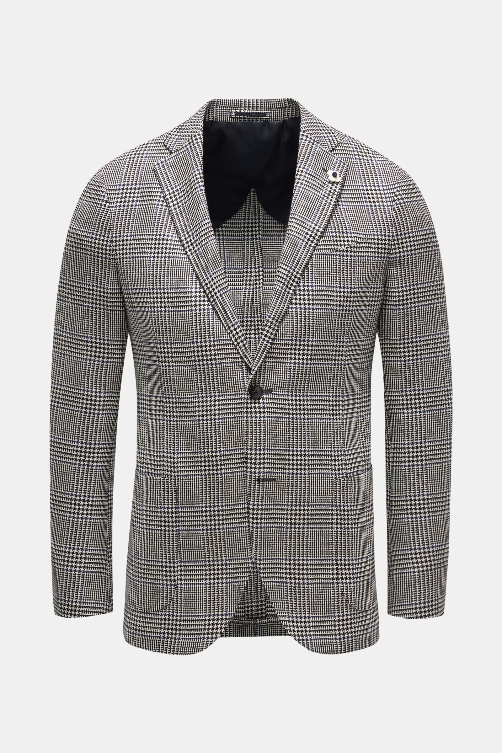 Smart-casual jacket black/off-white checked