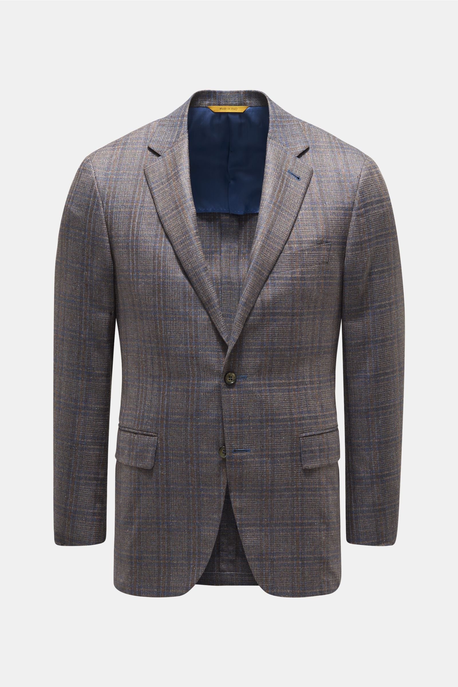 Smart-casual jacket 'Kei' smoky blue/brown checked