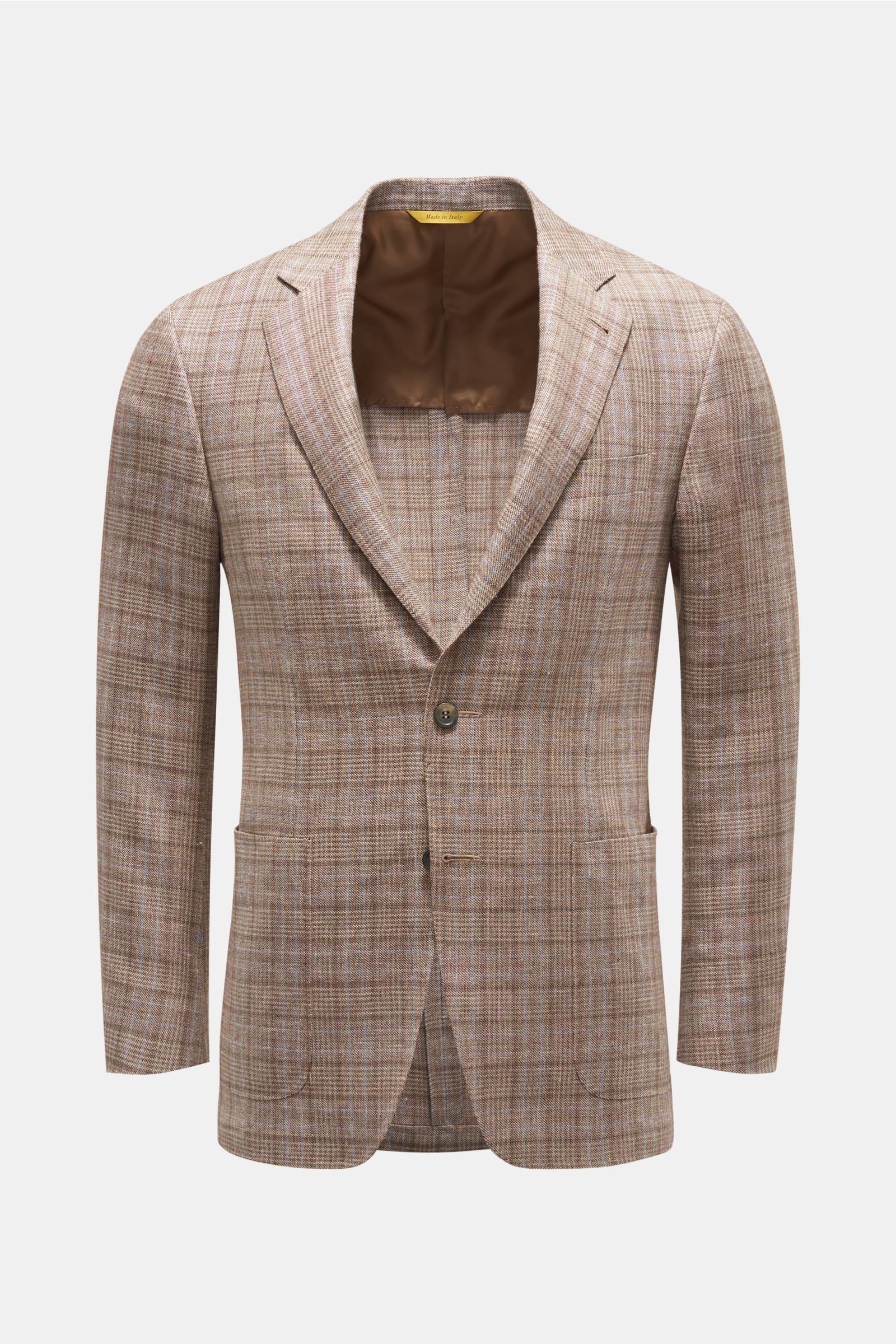 Smart-casual jacket 'Kei' grey-brown checked