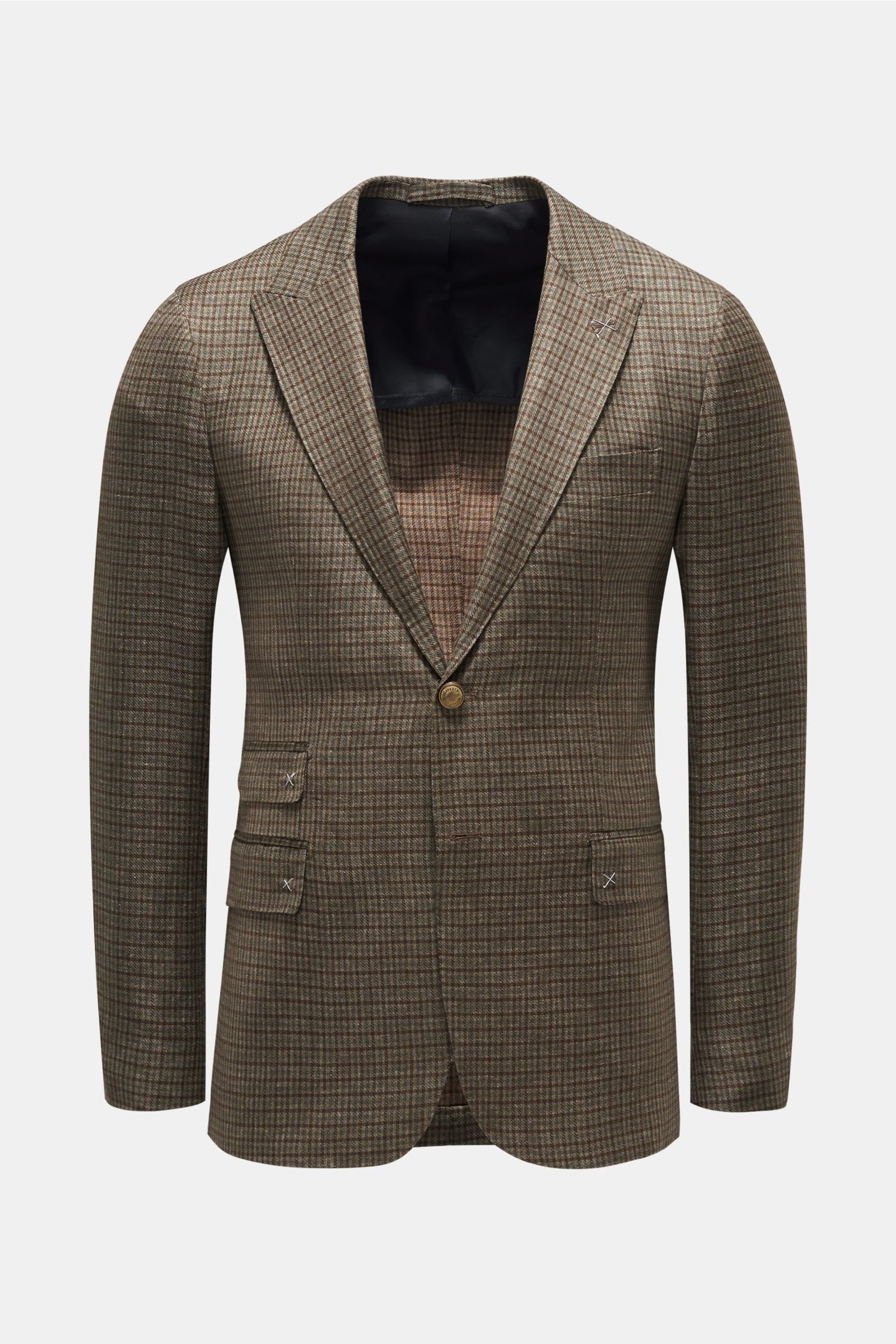Smart-casual jacket brown/grey-green checked