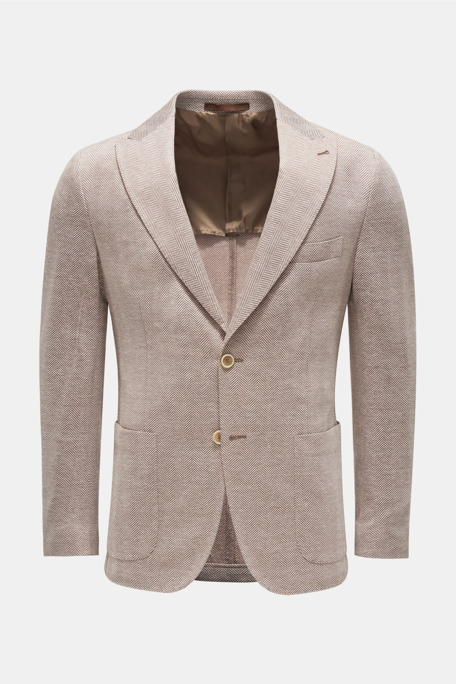 Jersey smart-casual jacket light brown patterned