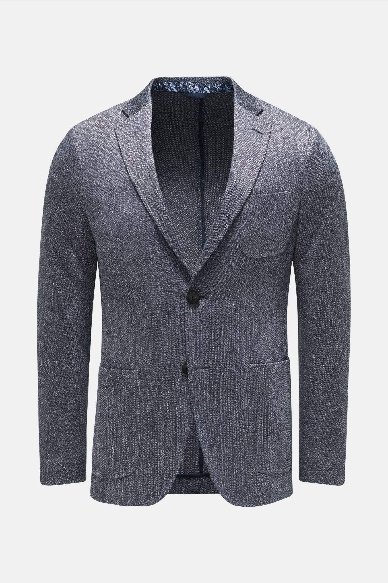 Smart-casual jacket grey-blue patterned