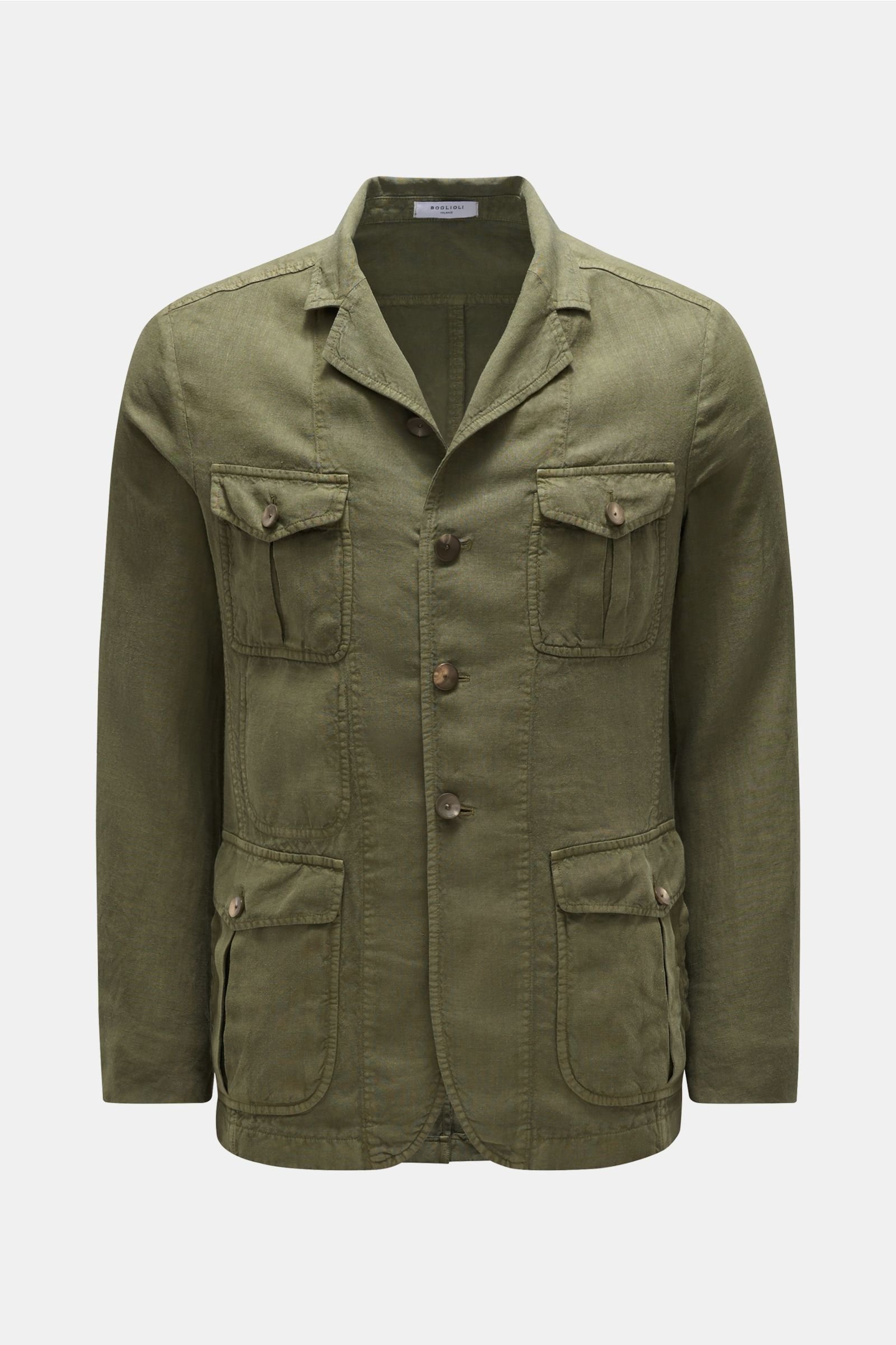 Linen smart-casual jacket grey green