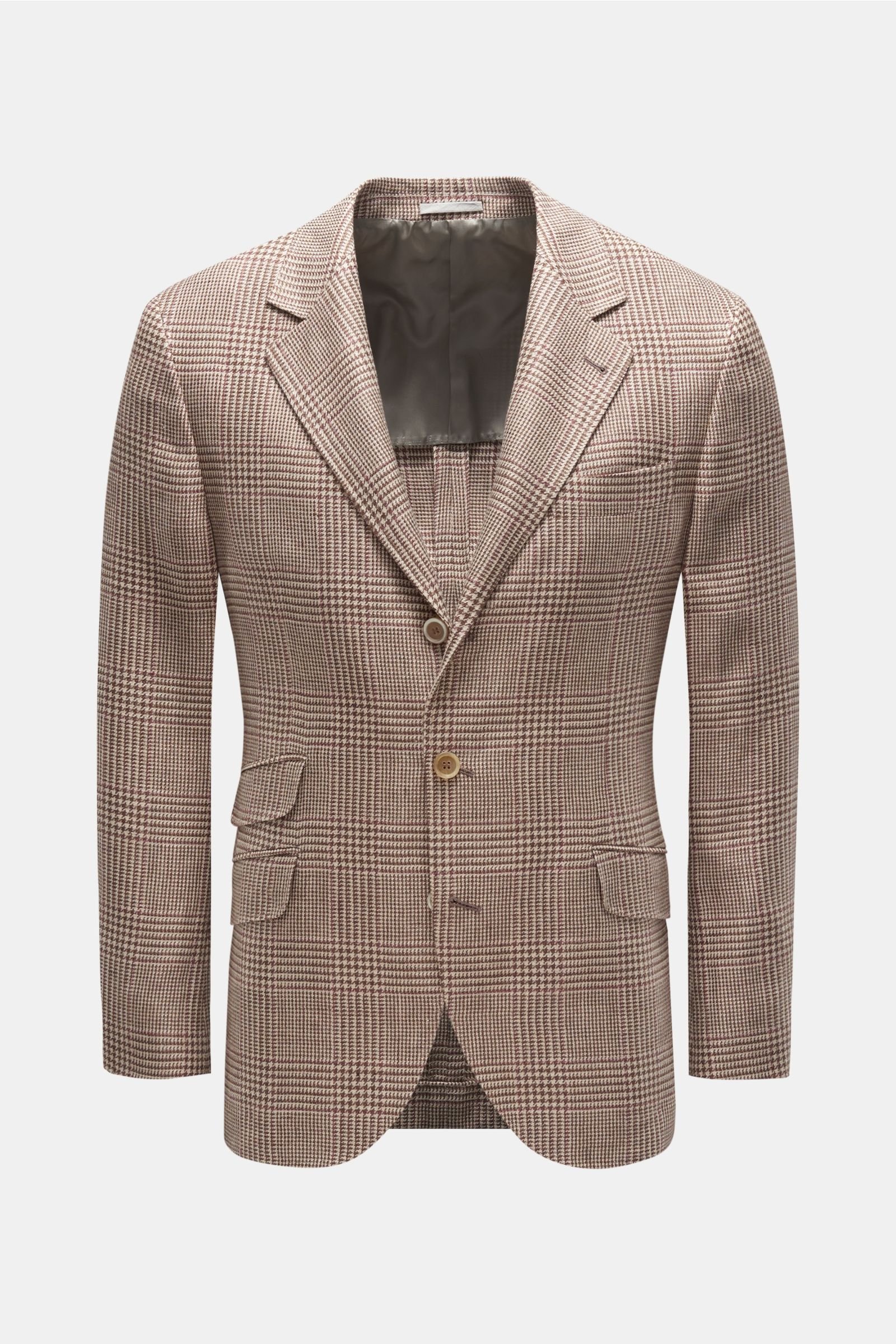 Smart-casual jacket beige/brown checked