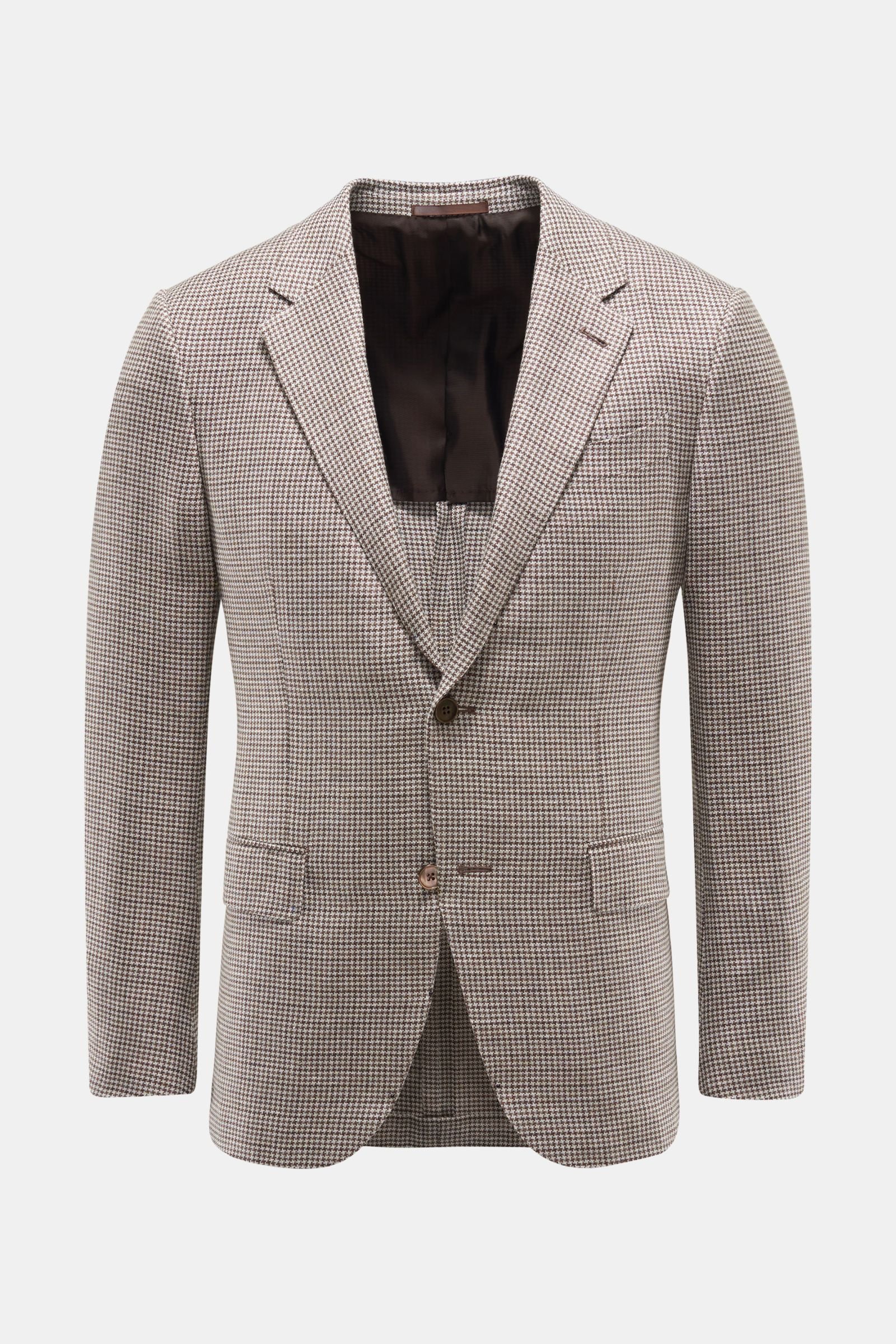 Smart-casual jacket 'Milano Easy' grey-brown checked