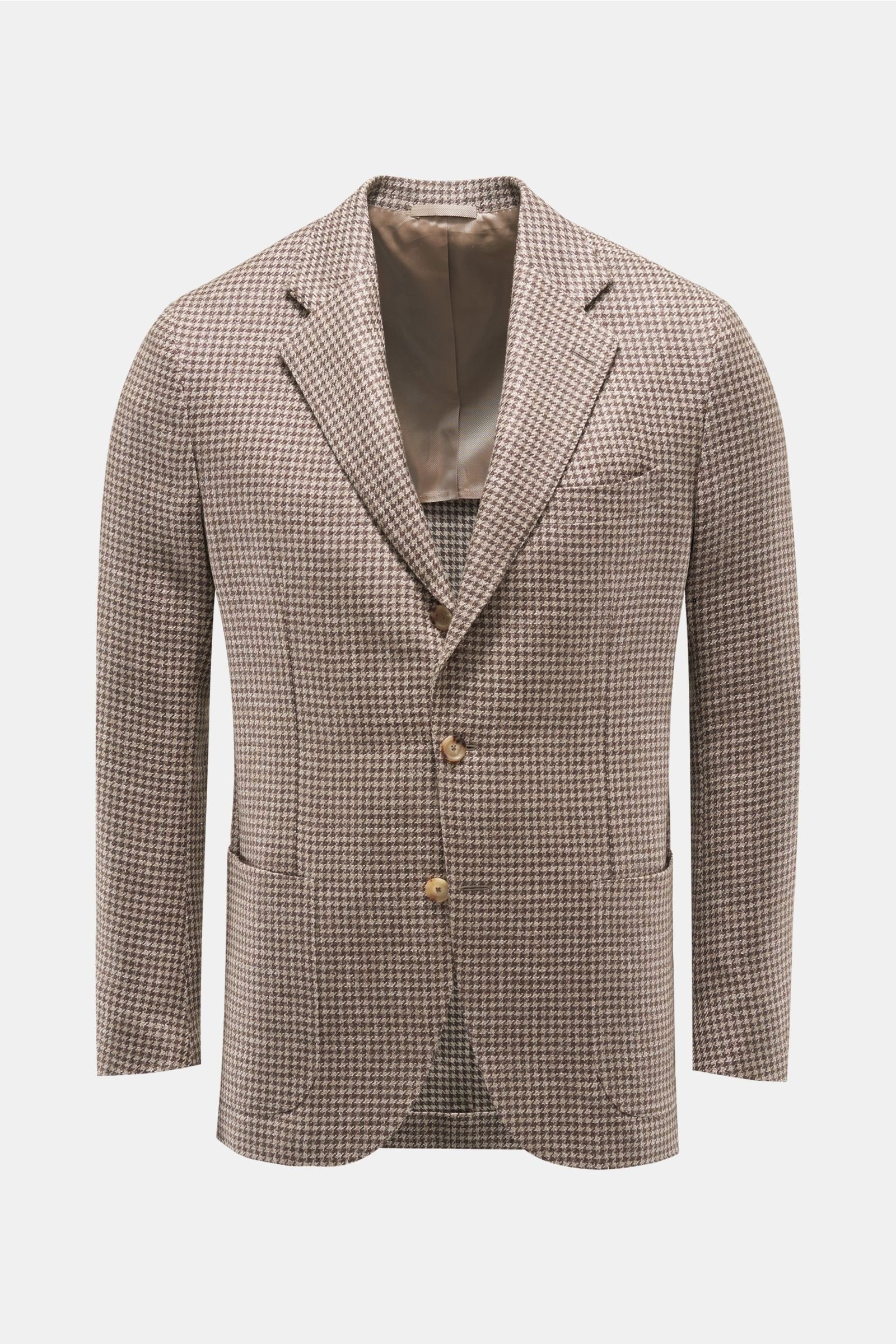 Smart-casual jacket 'Posillipo' beige/brown checked