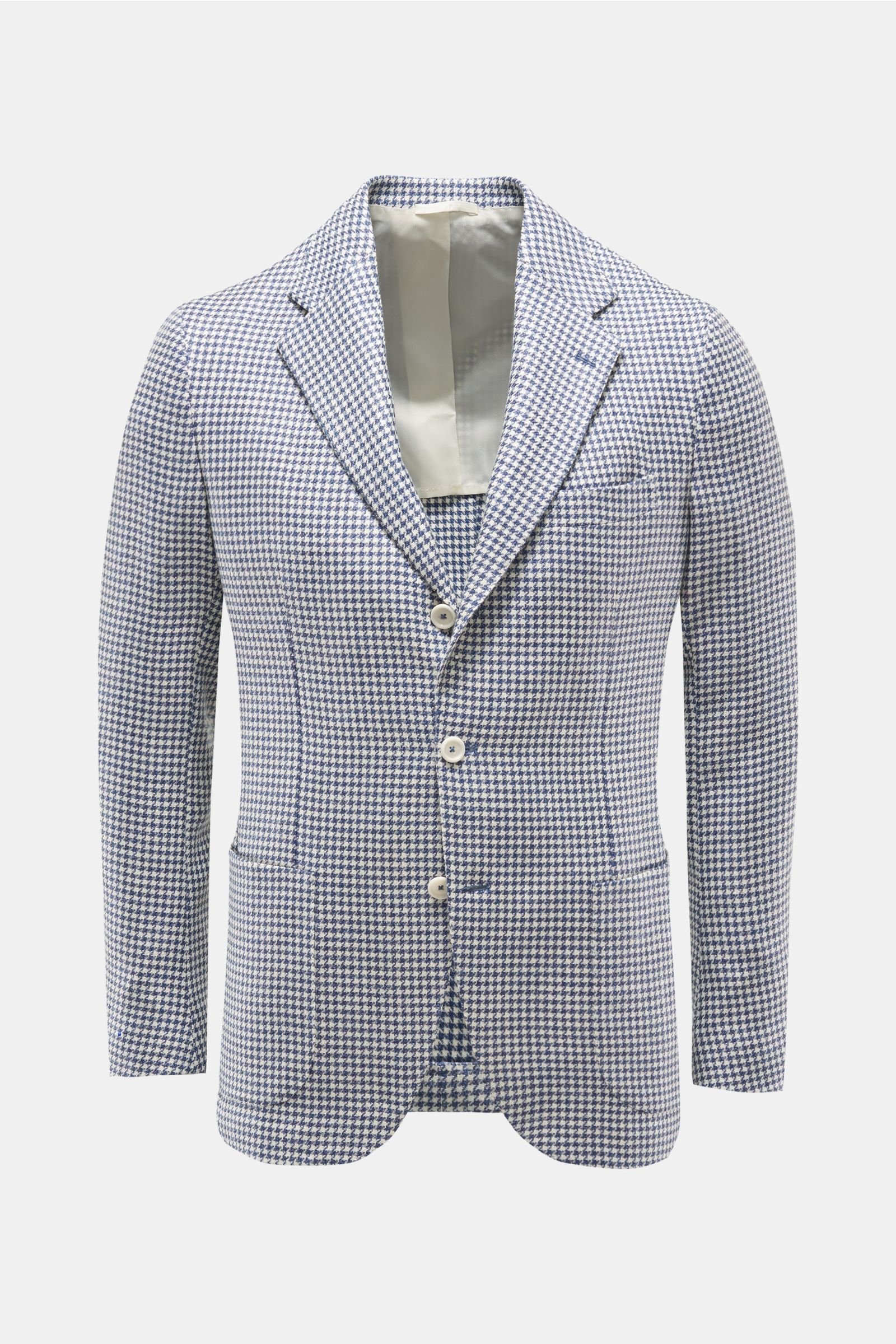 Smart-casual jacket 'Posillipo' grey-blue/white checked