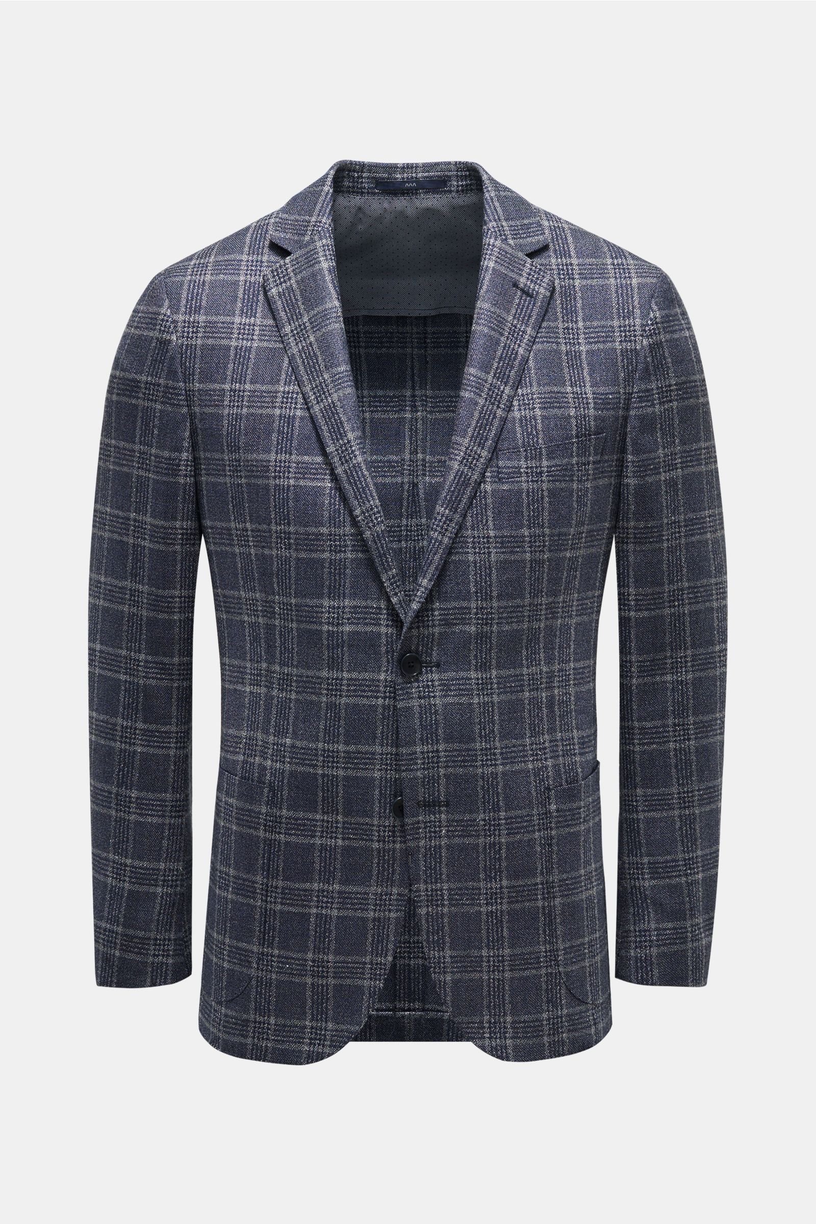 Smart-casual jacket 'Sendrik' navy/grey checked