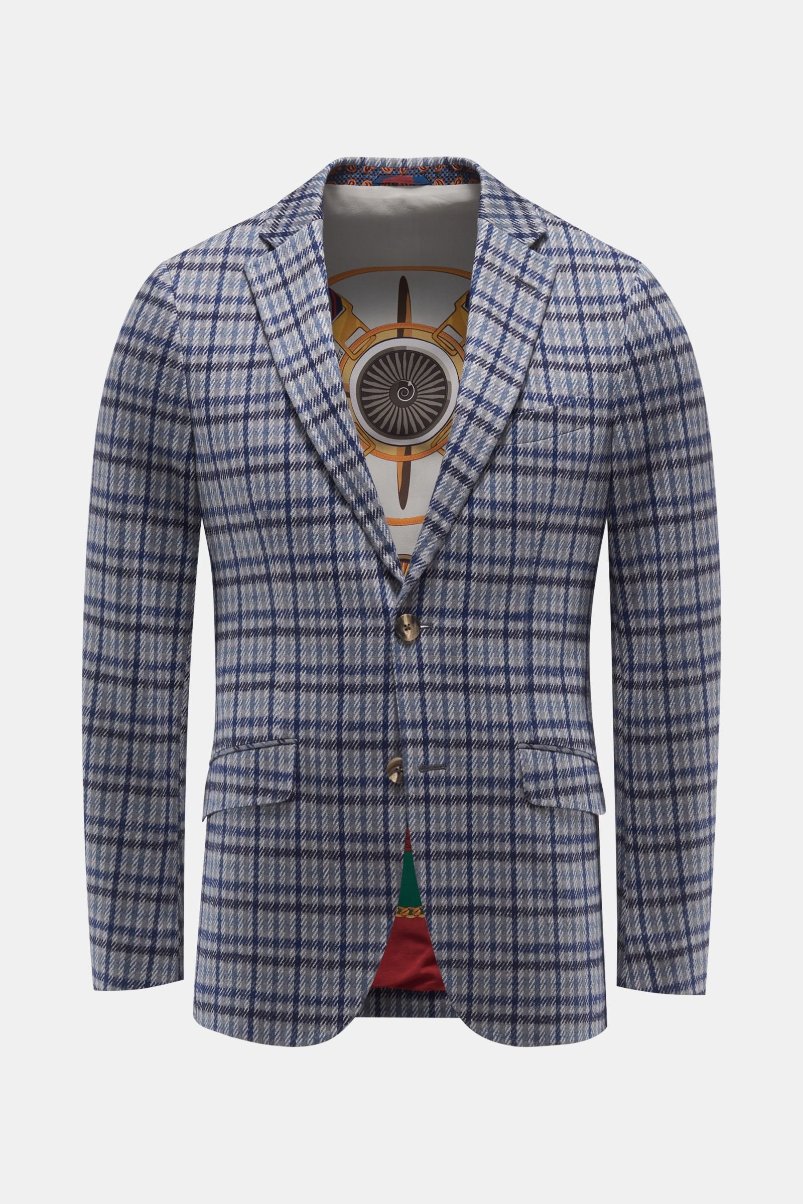 Jersey smart-casual jacket grey/navy checked