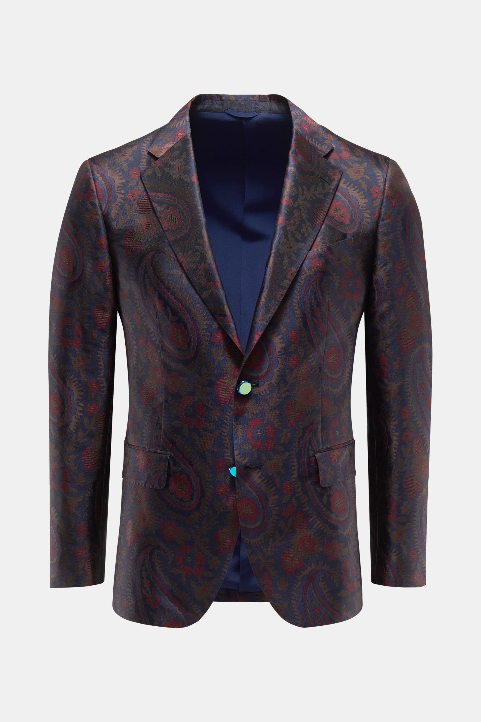 Smart-casual jacket navy/burgundy patterned
