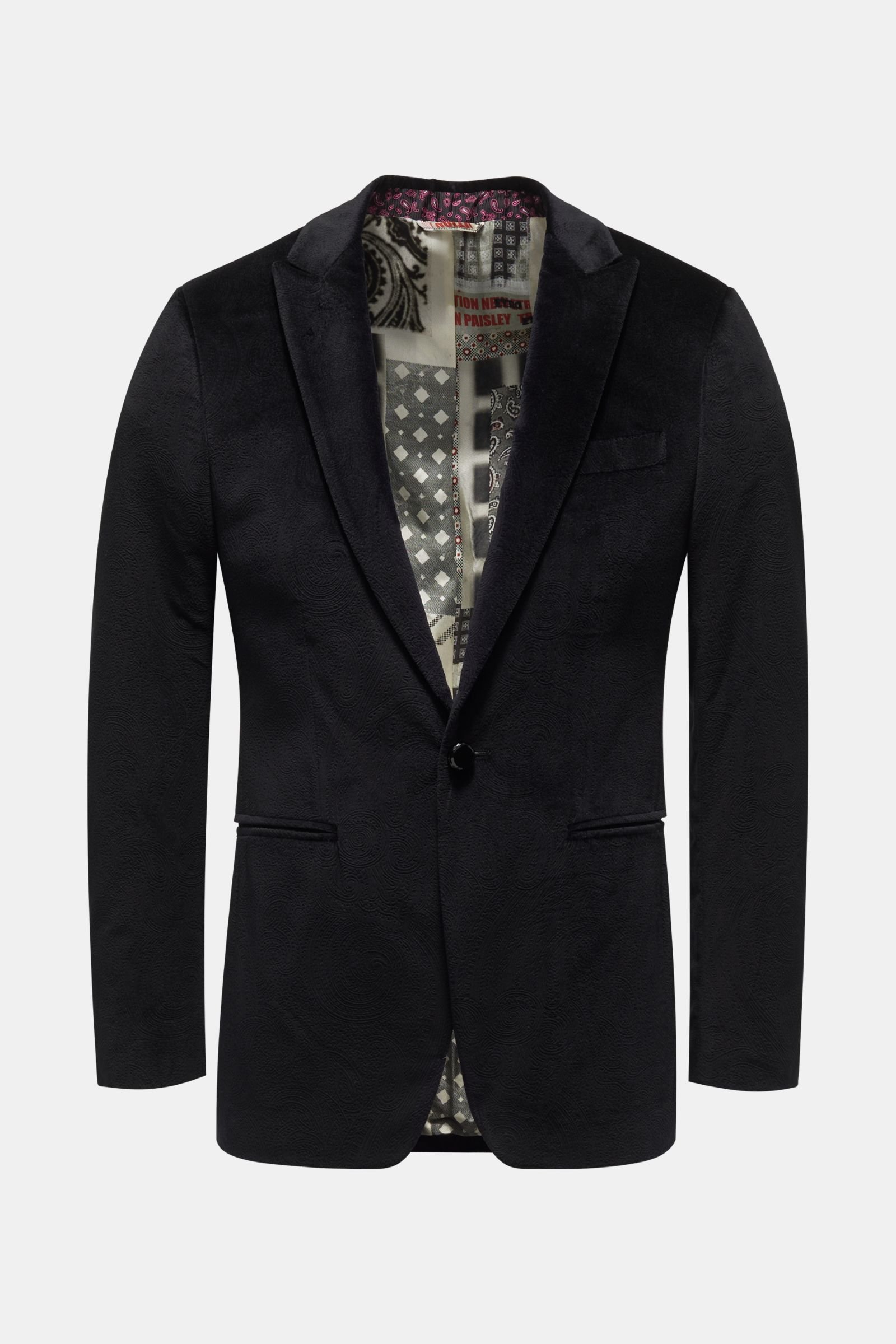 Velvet tuxedo jacket black patterned