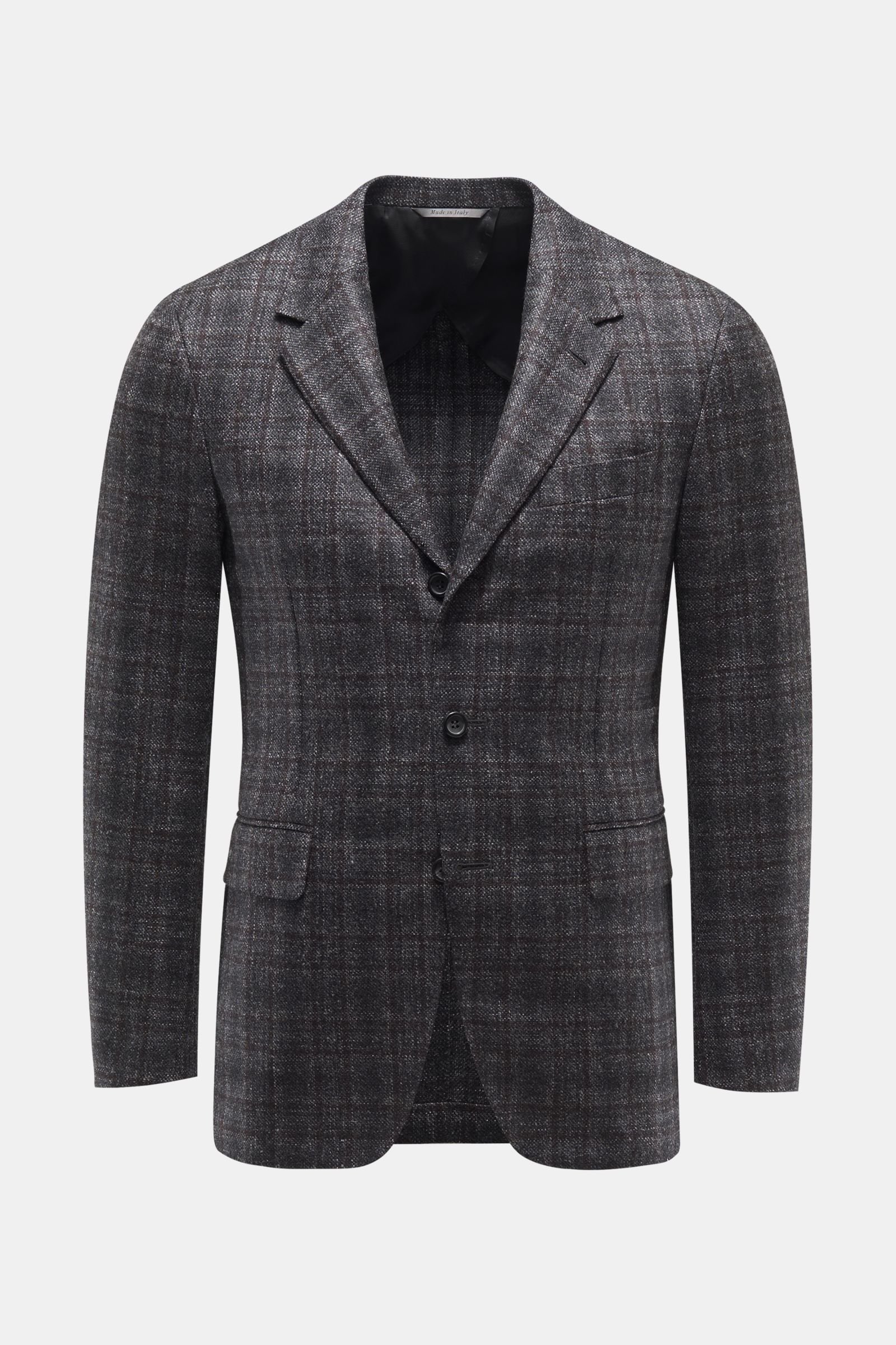Smart-casual jacket anthracite/burgundy checked
