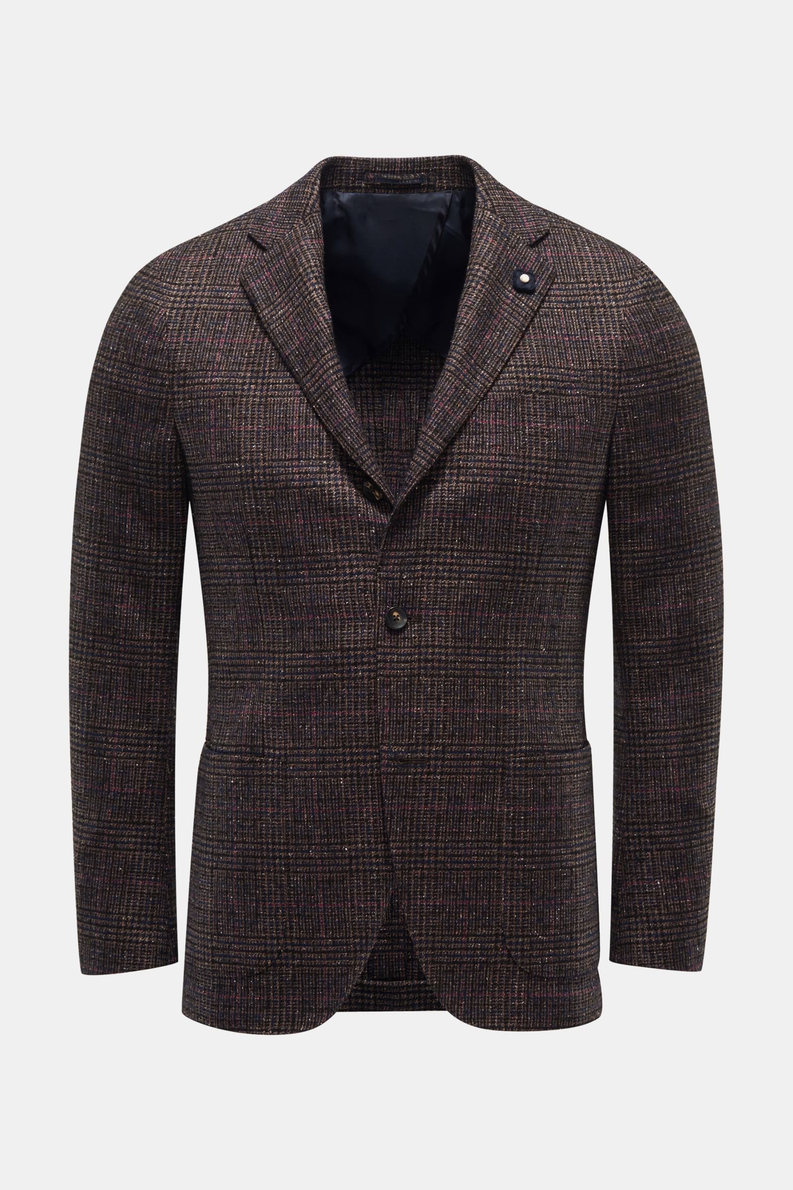 Smart-casual jacket grey-brown/navy checked