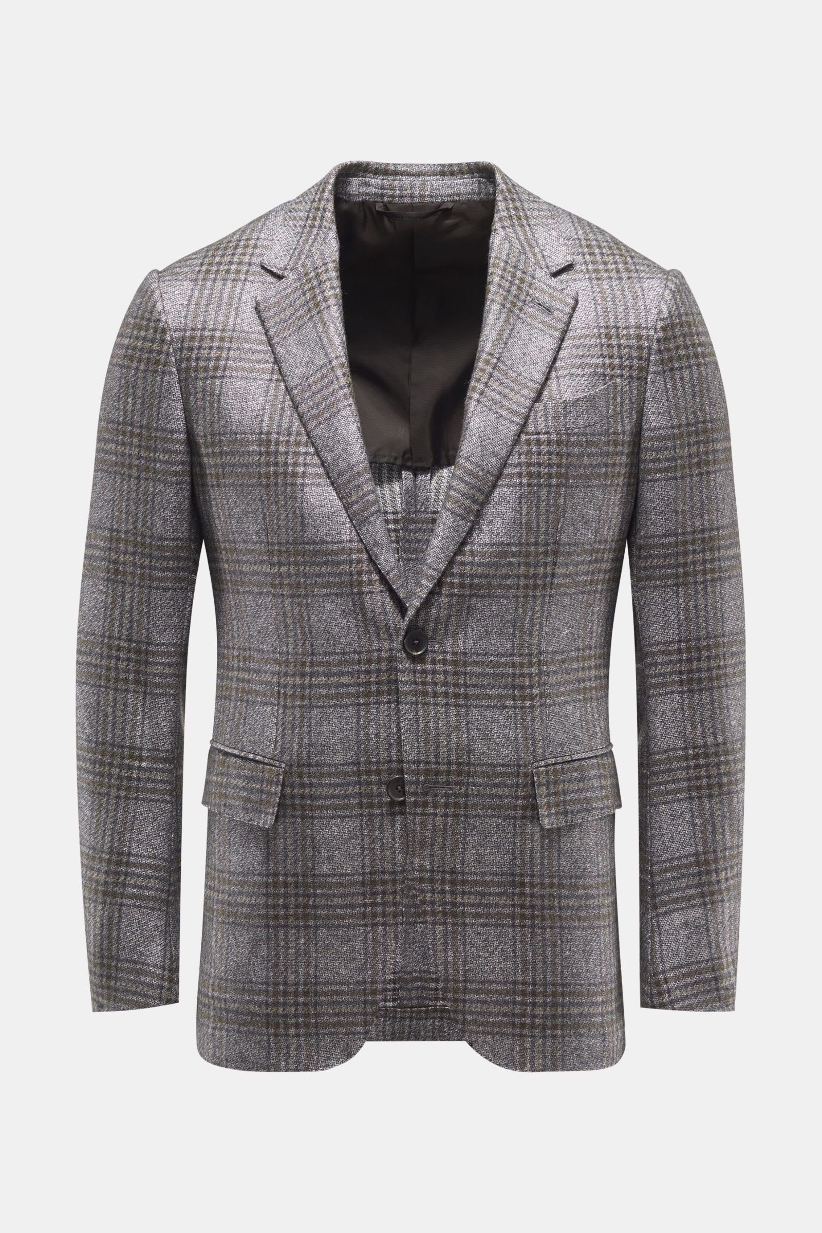 Smart-casual jacket dark grey/olive checked