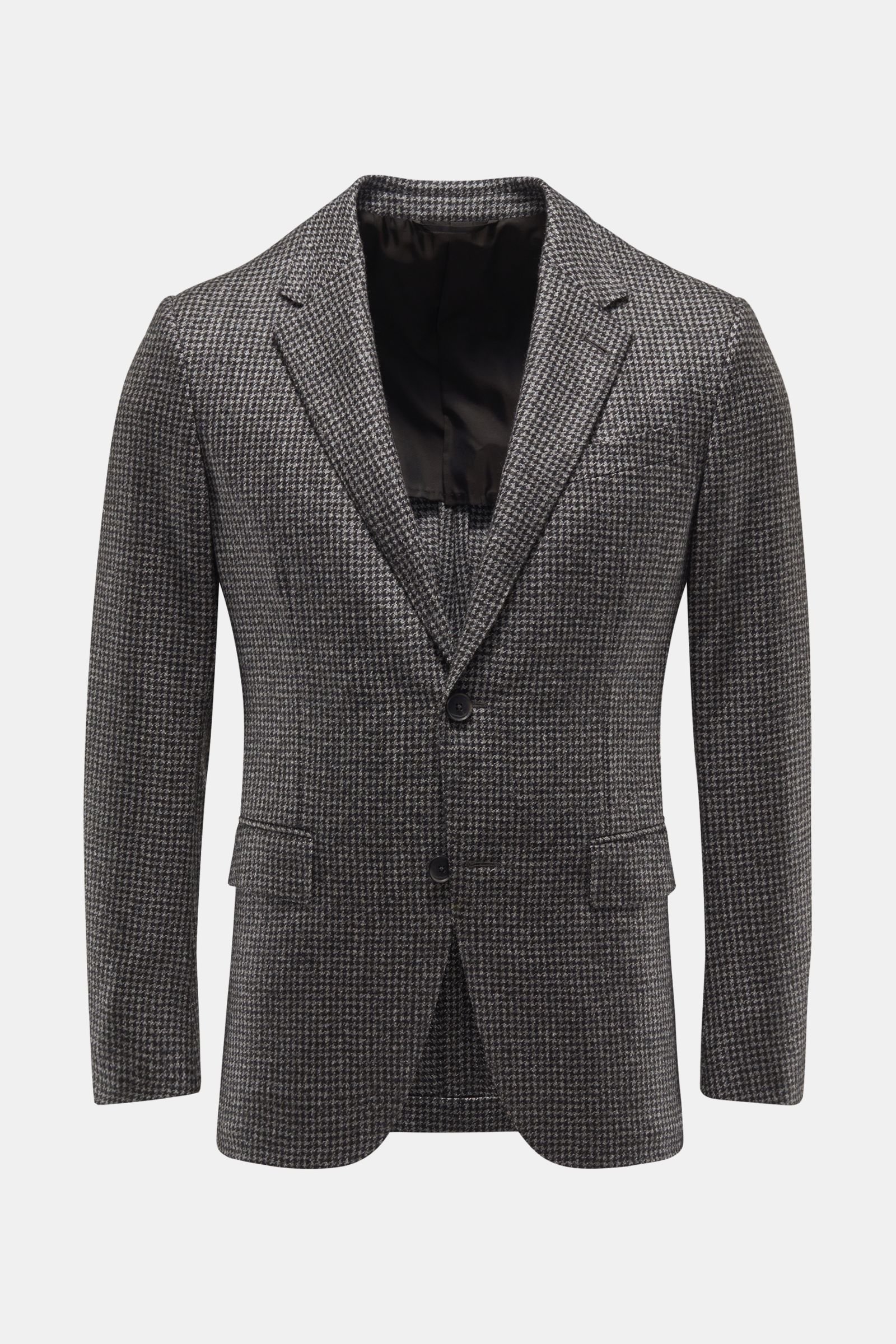 Cashmere smart-casual jacket dark grey checked 