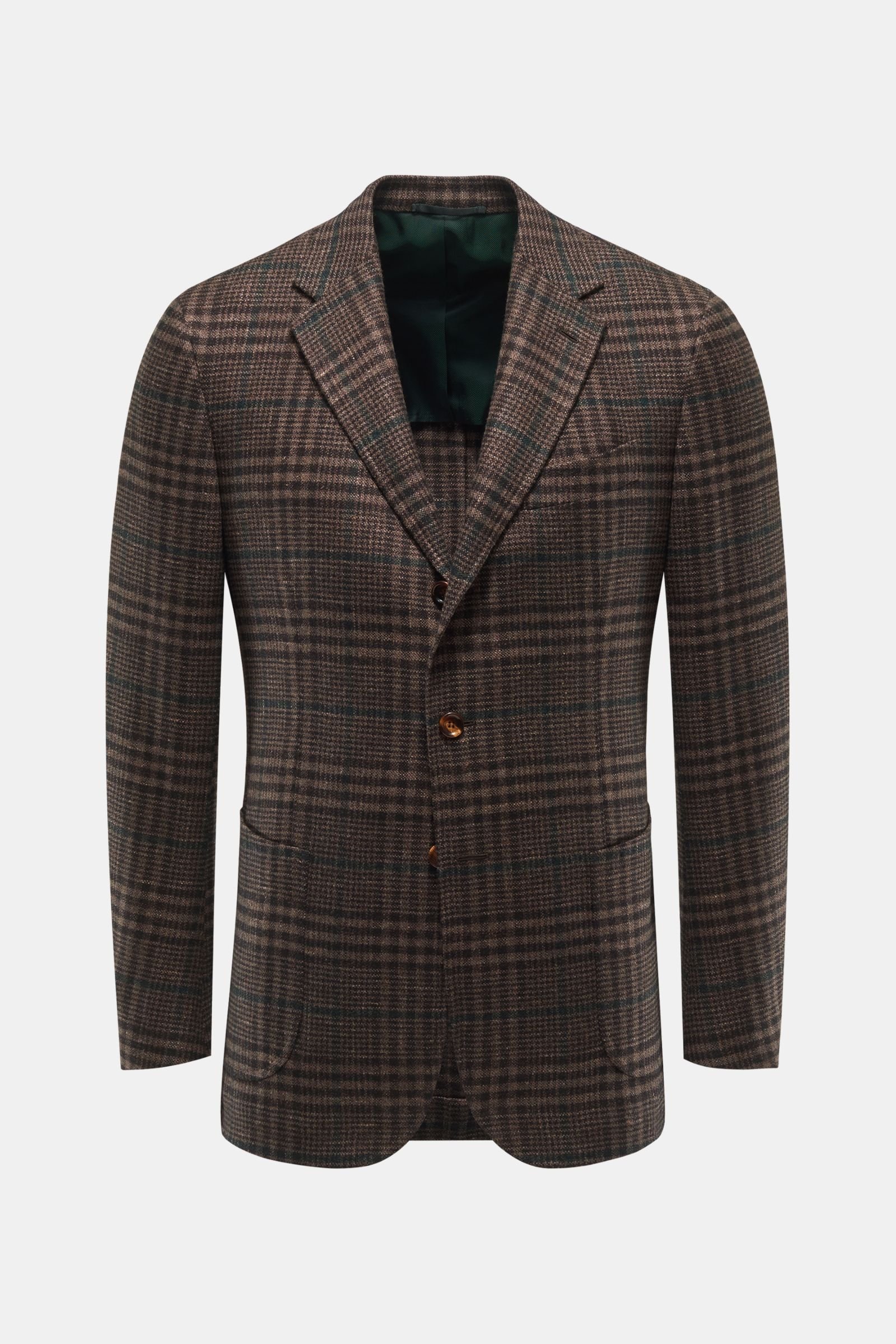 Smart-casual jacket 'Vincenzo' dark brown/dark green checked