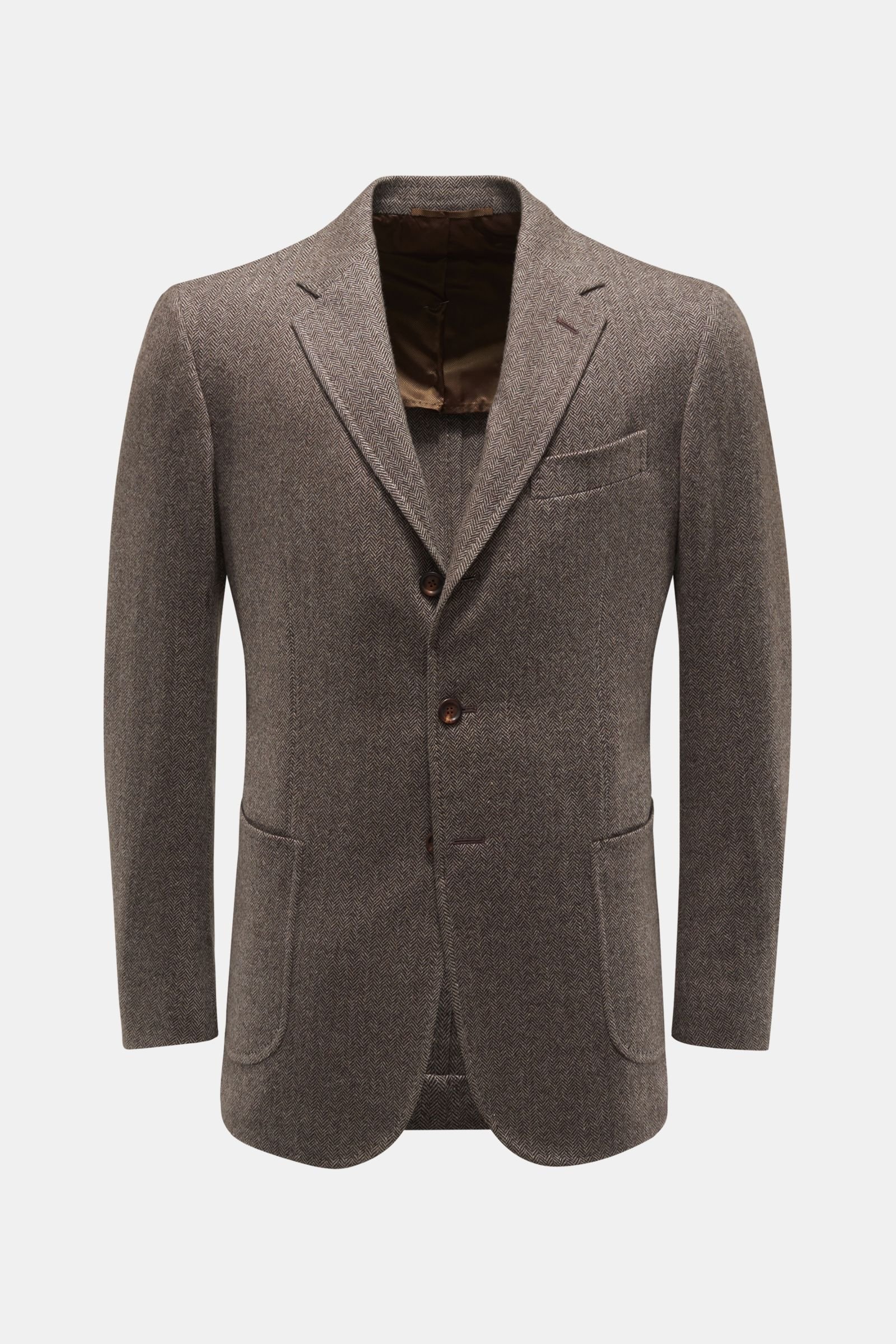 Cashmere smart-casual jacket 'Vincenzo' dark brown/beige patterned