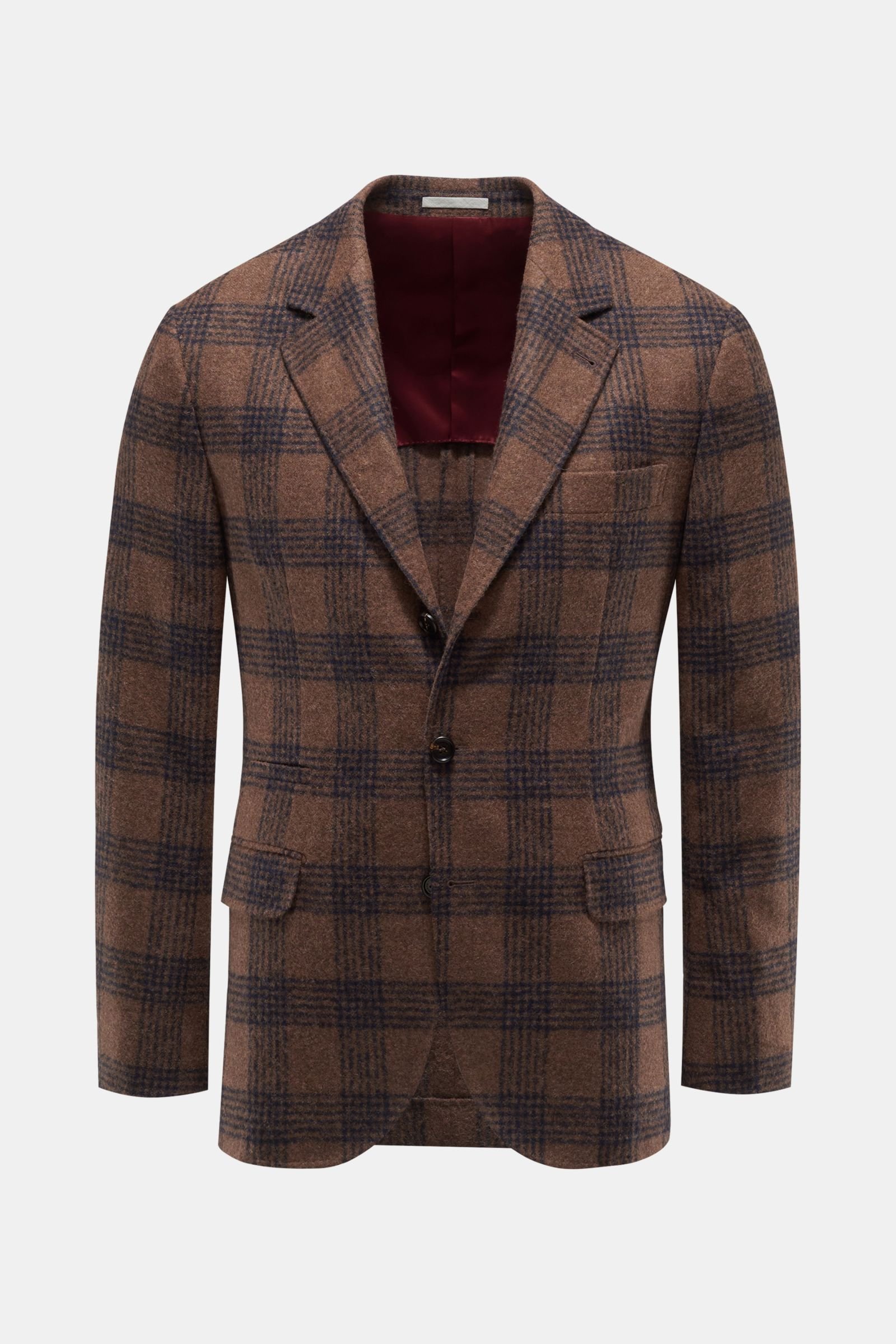 Smart-casual jacket brown/navy checked