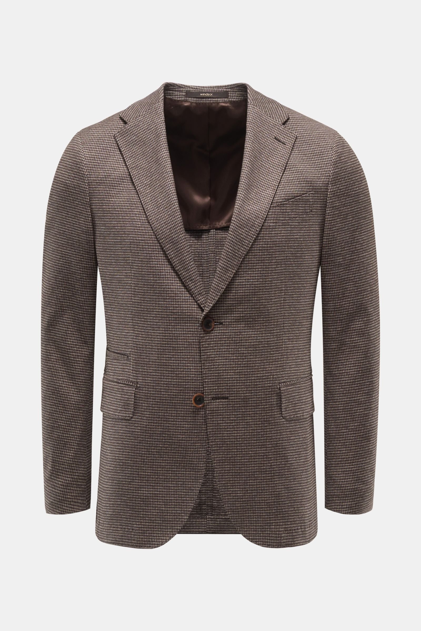 Smart-casual jacket 'Solaro' grey-brown/dark brown checked
