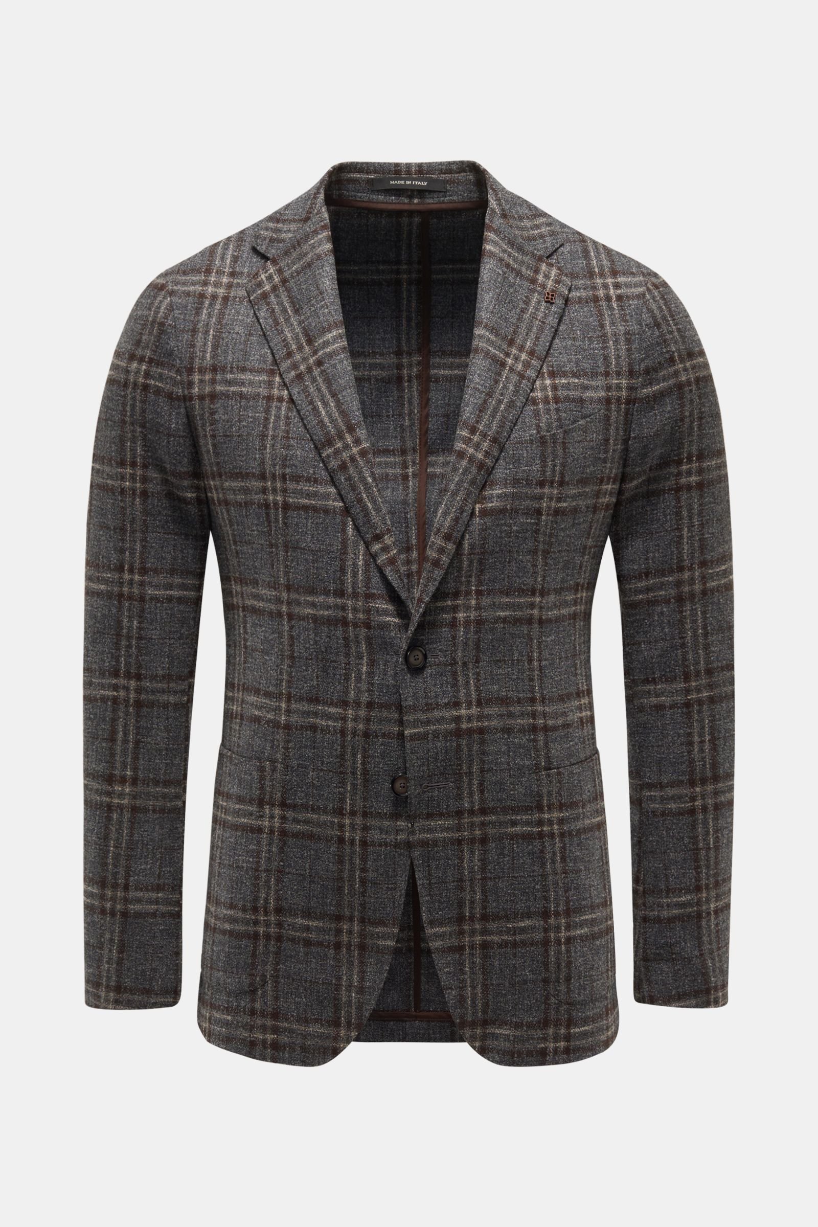 Smart-casual jacket dark grey/dark brown checked