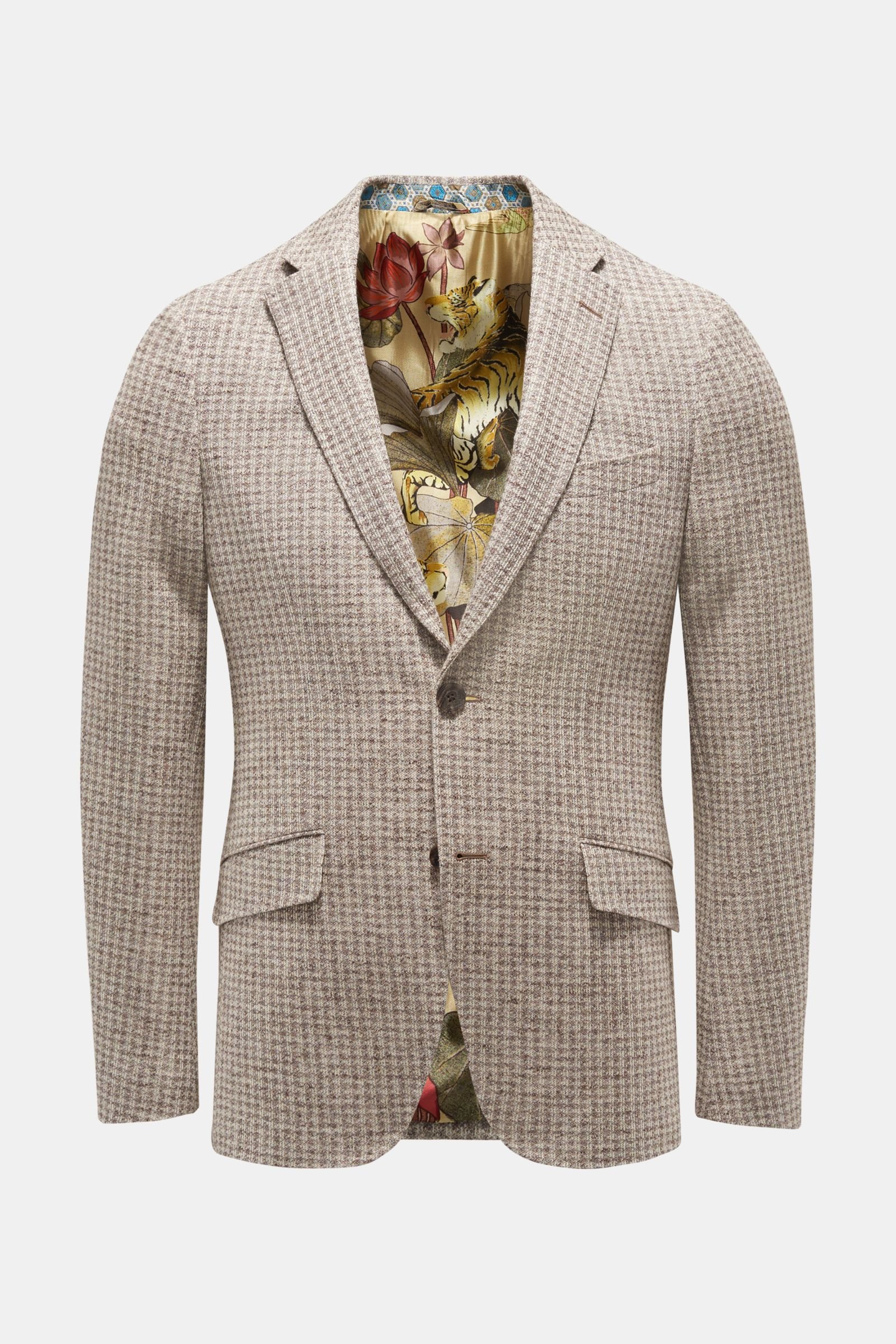 Smart-casual jacket beige/grey-brown checked
