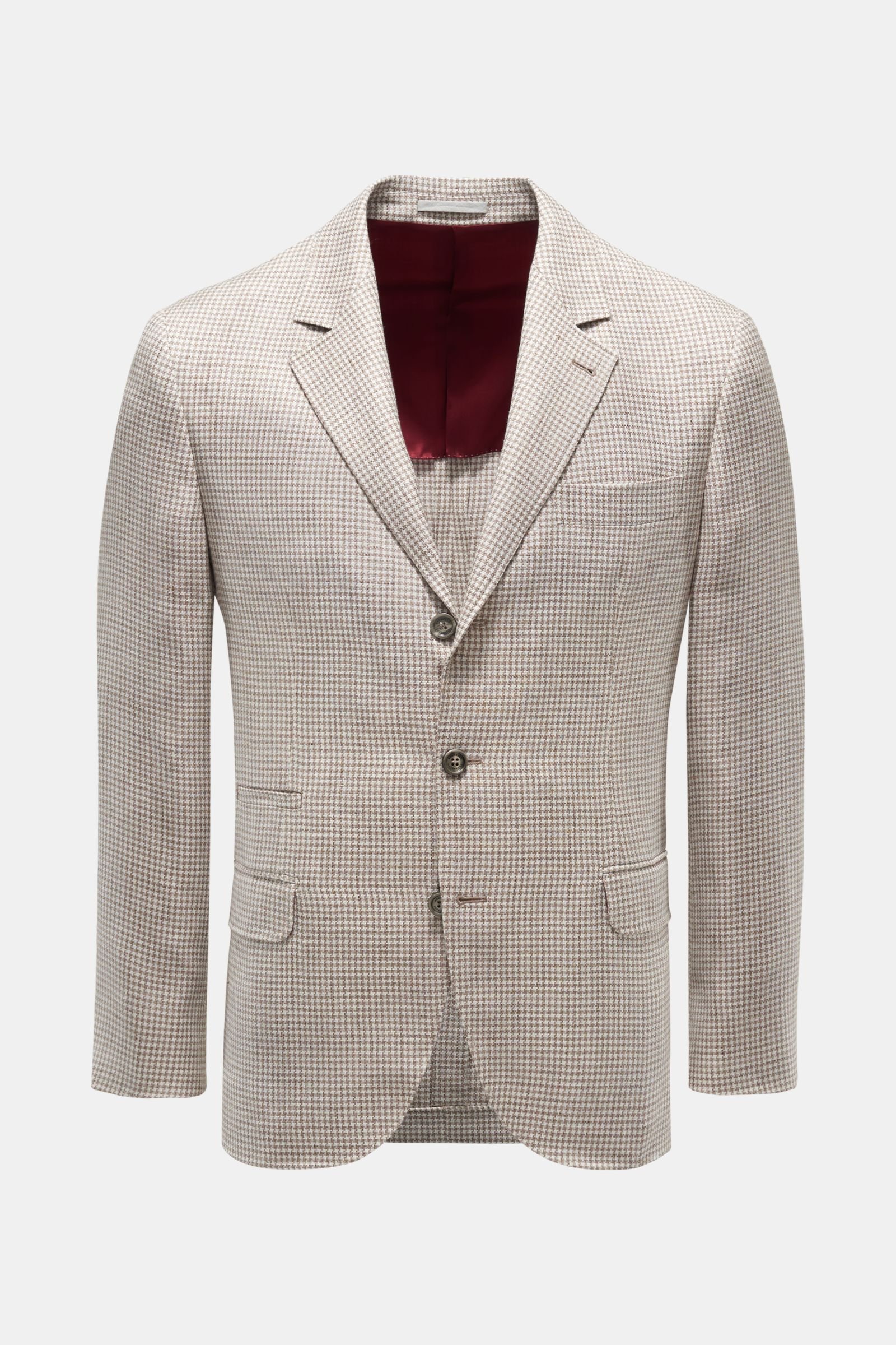 Smart-casual jacket beige/grey-brown checked