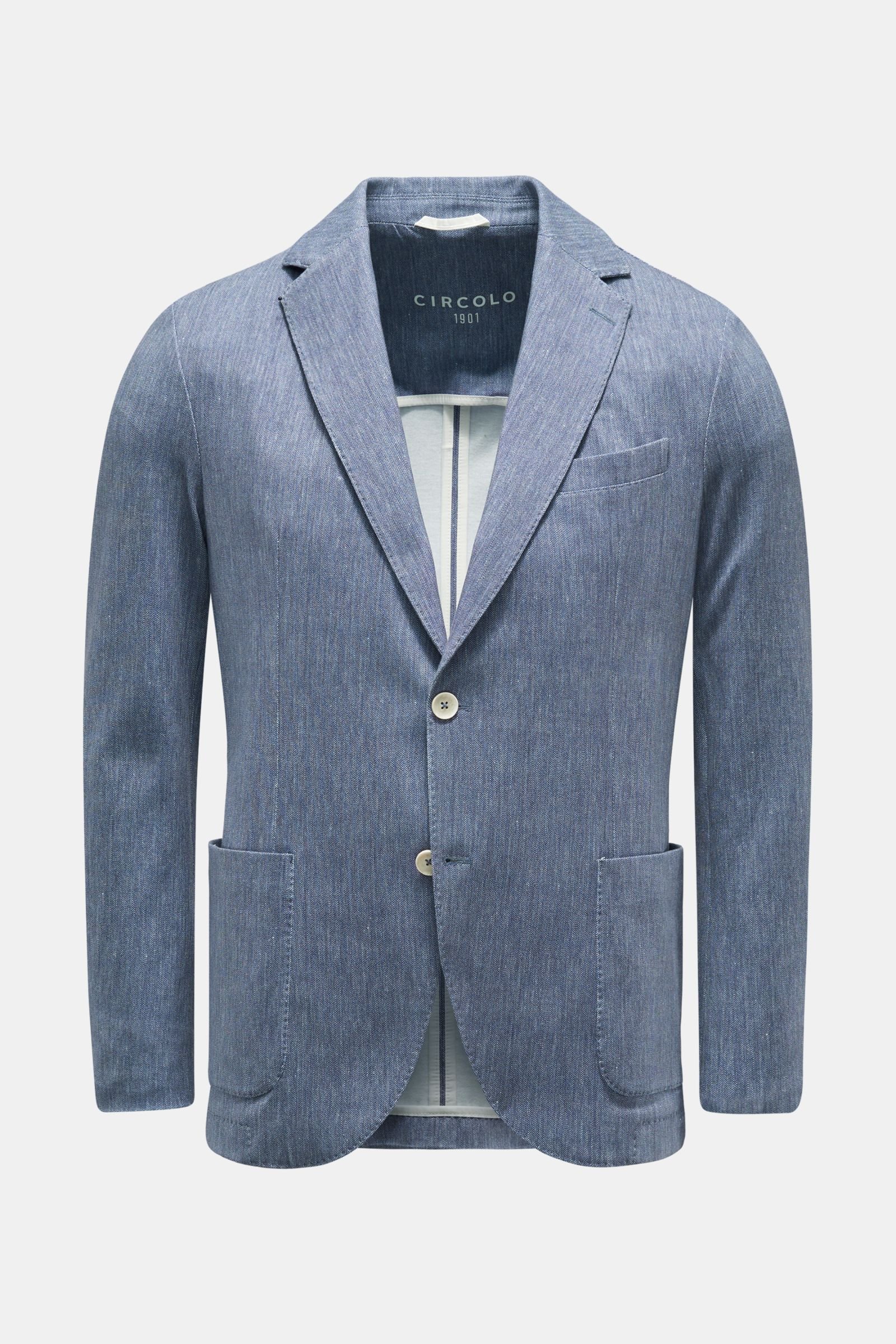 Jersey jacket grey-blue patterned