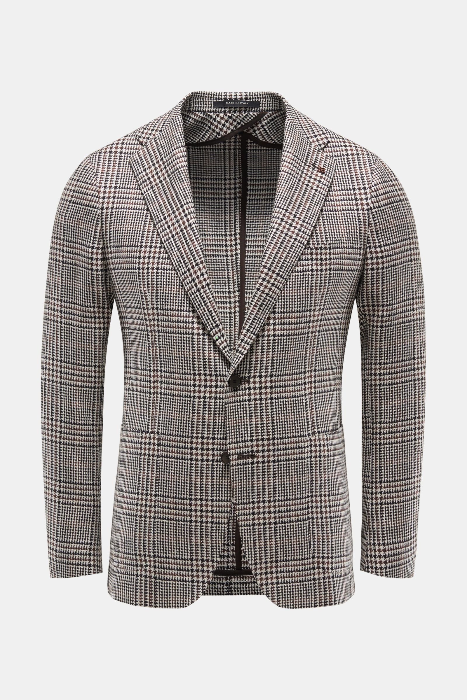 Smart-casual jacket black/dark brown/off-white checked