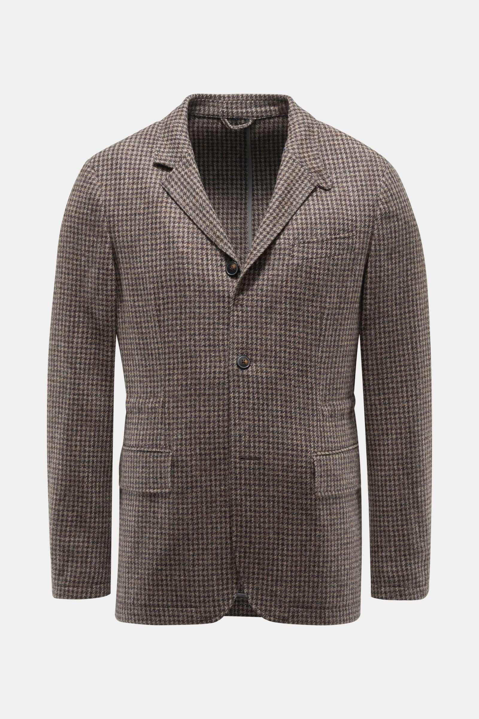Smart-casual jacket grey-brown/dark brown checked