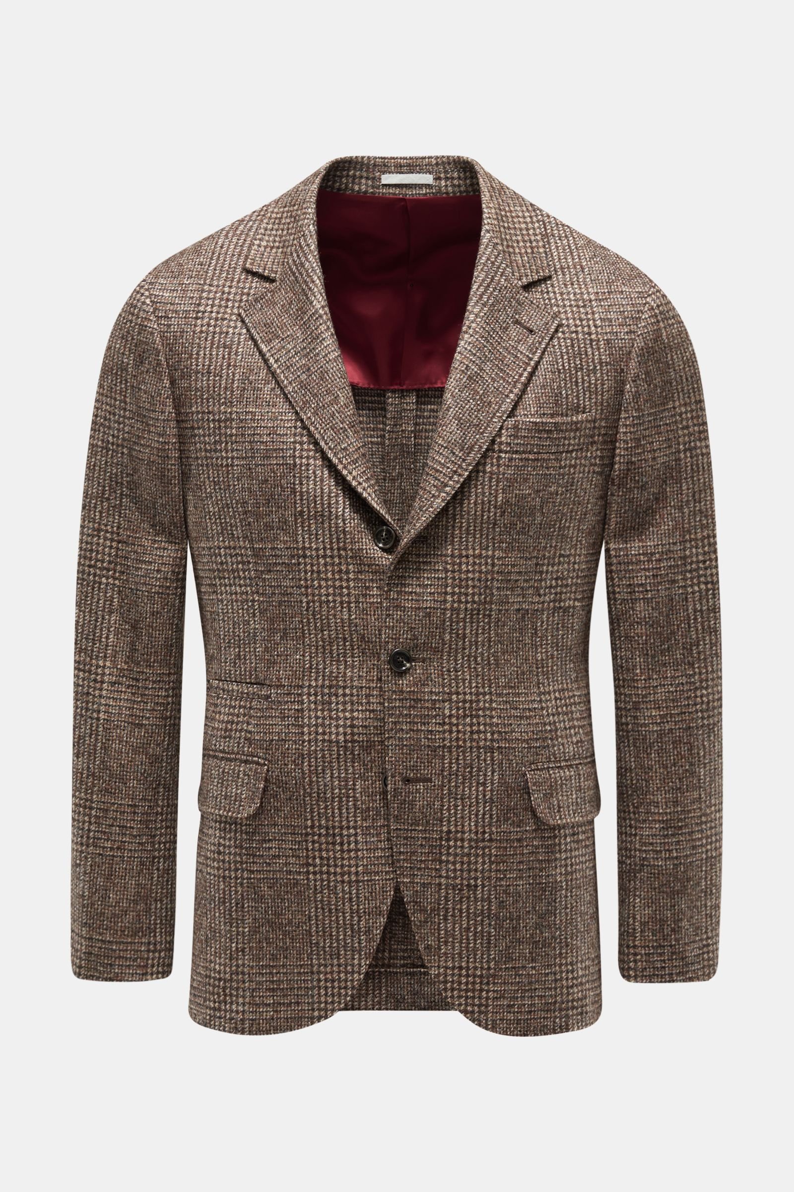 Smart-casual jacket brown/beige checked