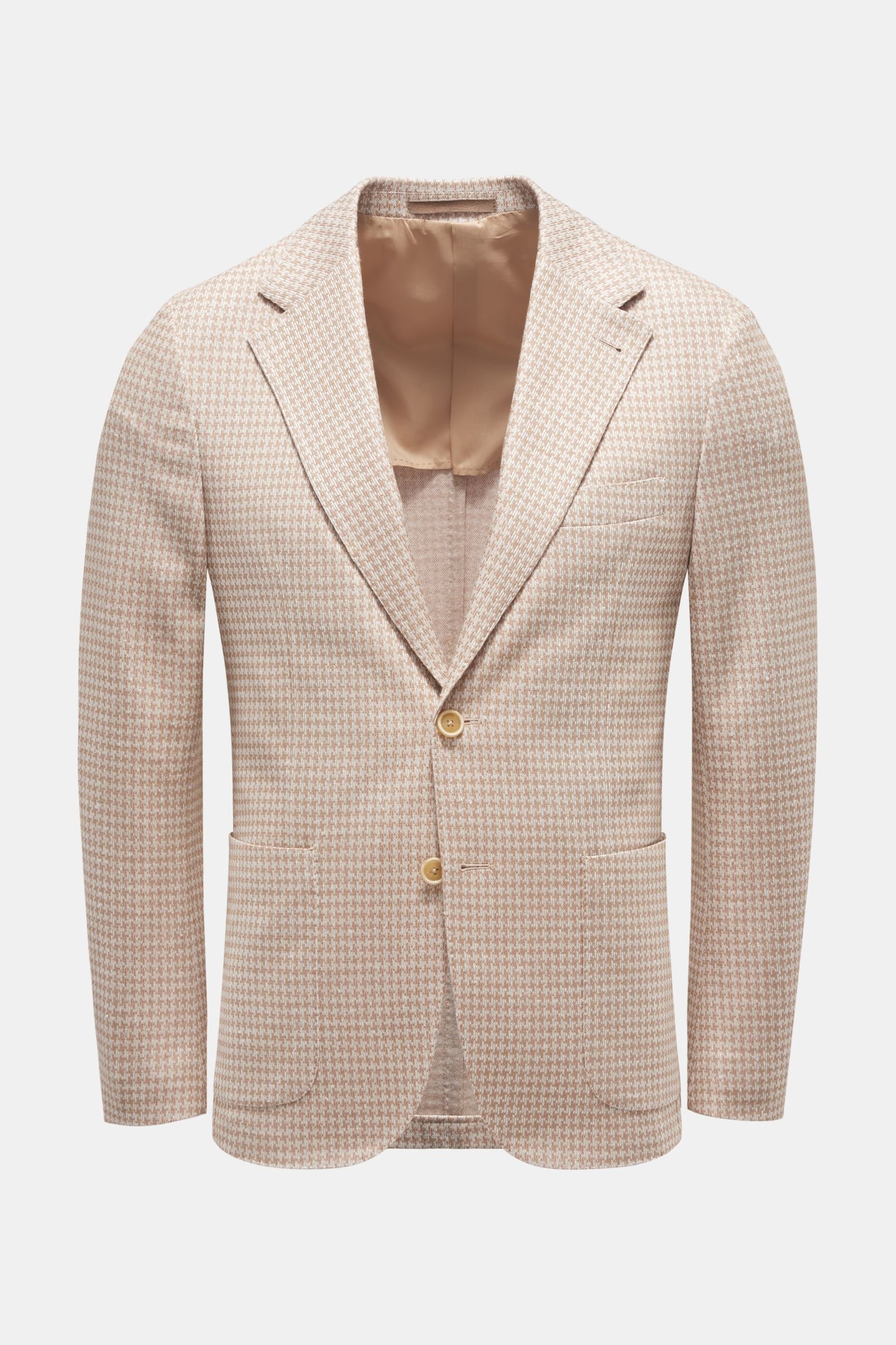 Smart-casual jacket light brown/white checked